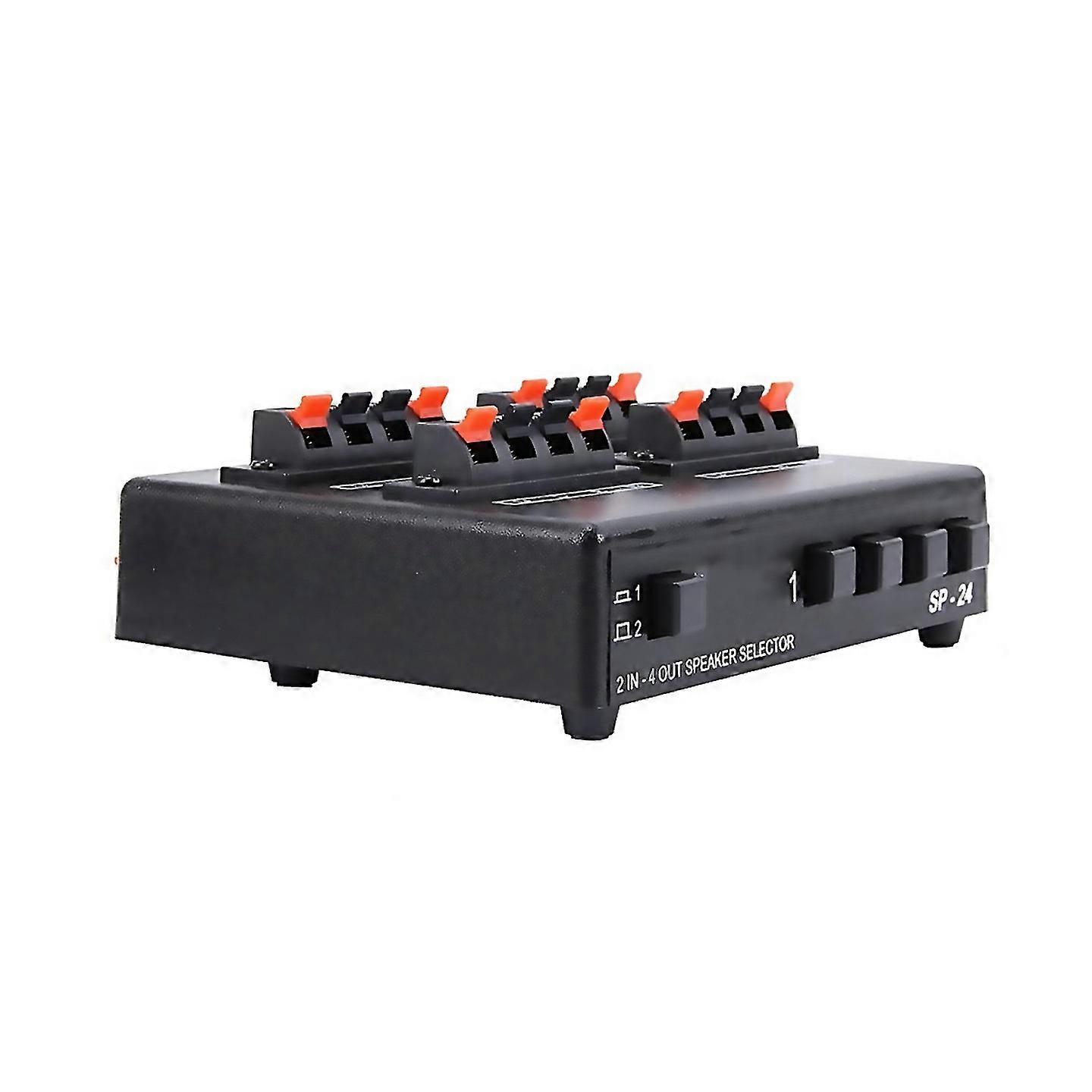 For Sp24 Mini 2in4out Stereo Audio Selector Amplifier Switcher Box Speaker Splitter
