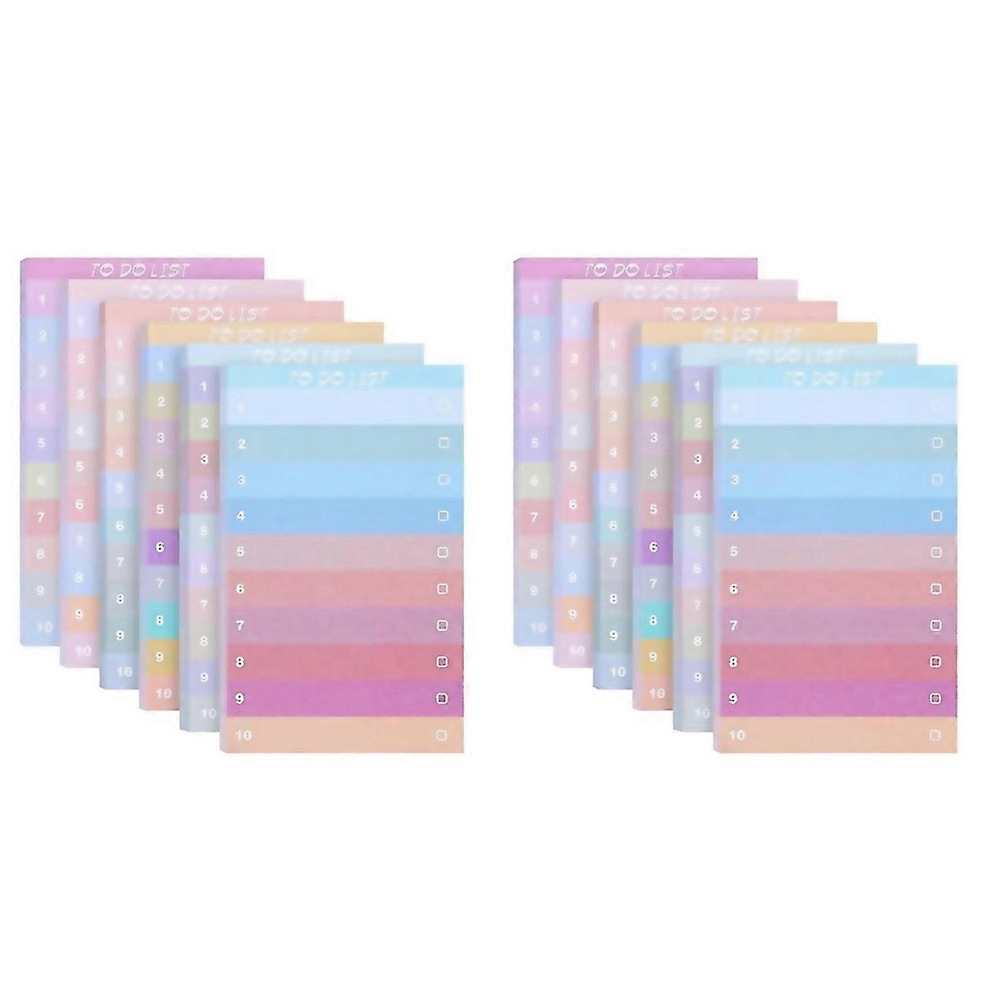 Pour 12pcs To Do List Sticky Notes Lined Planner Bloc-notes quotidien