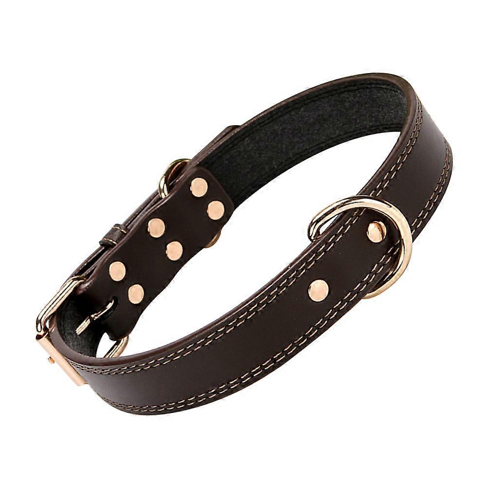 Adjustable Dog Necklace for Large Pets with Rivet and Bell