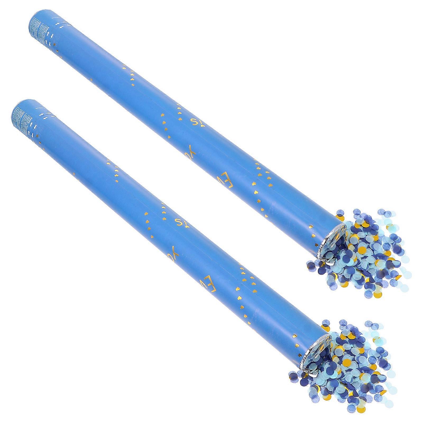 Party Handheld Confetti Tubes for Decor 2Pcs Festive Blue