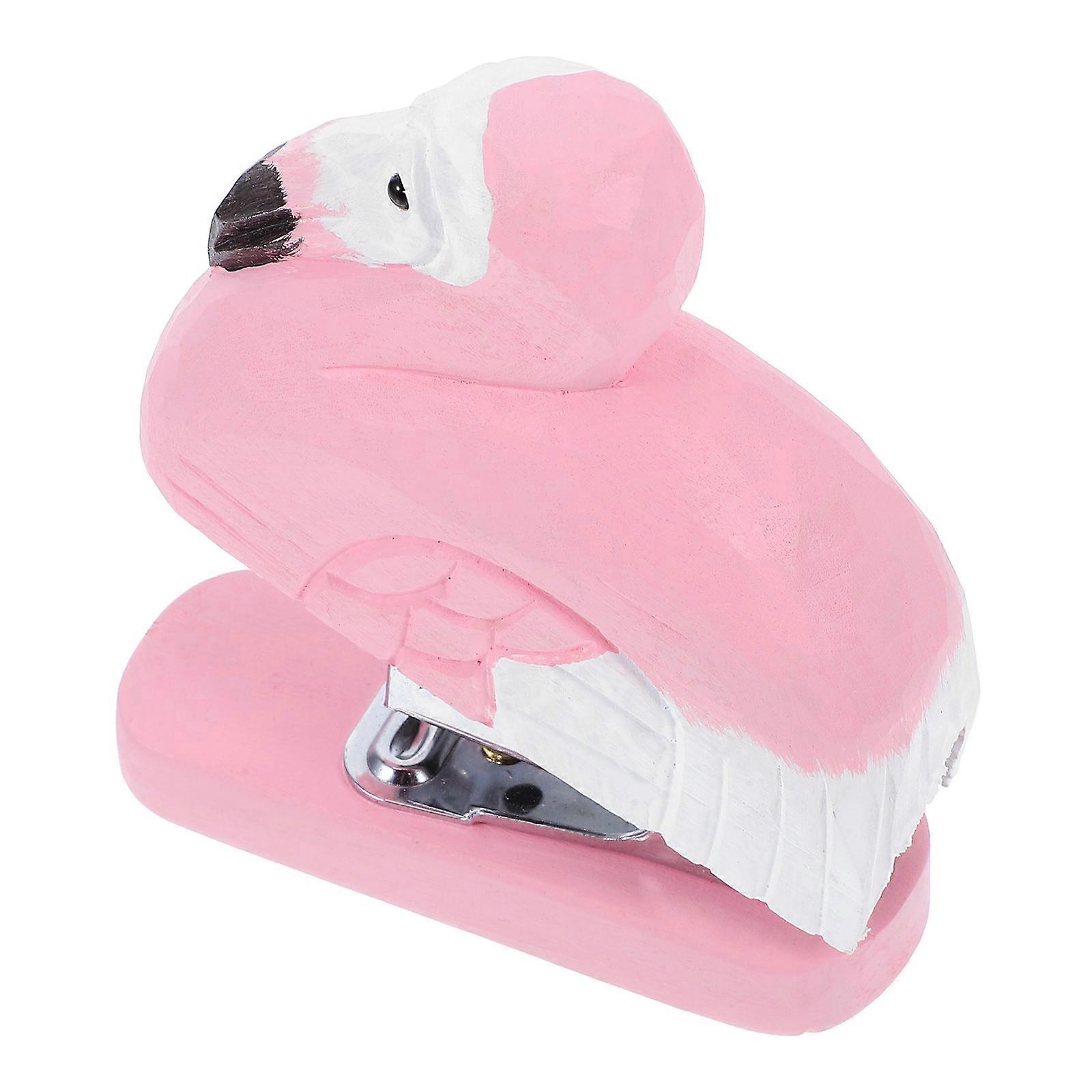 Wooden Flamingo Stapler for Office Use 5Pcs Cute Pink Mini Staplers
