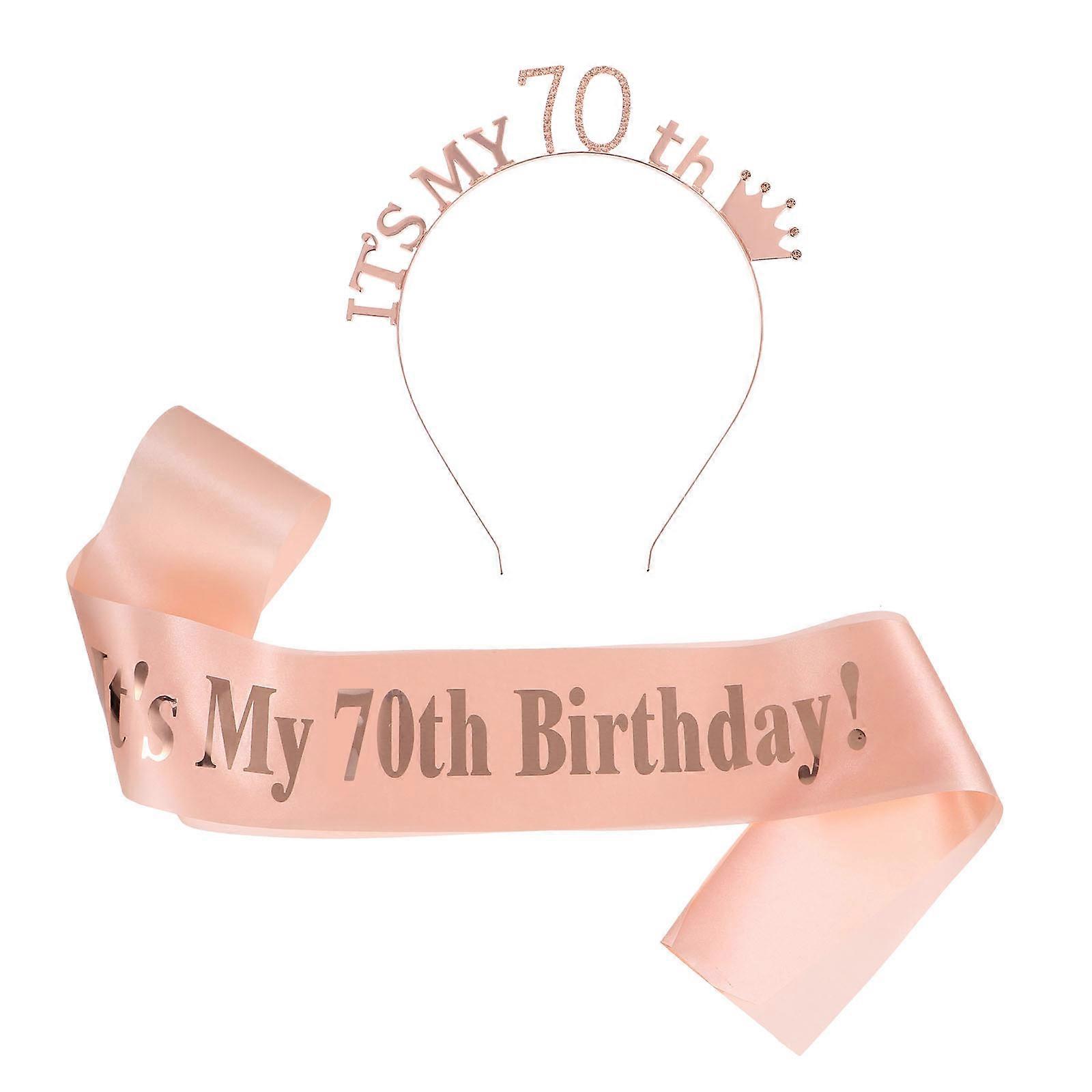 Birthday Party Accessories Crown Headband and Shoulder Strap 2Pcs