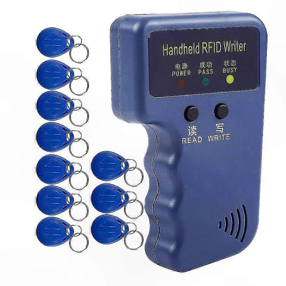 RFID Reader Writer Duplicator for 125KHz Cards, ID Card Cloner with 10 Rewritable Tags