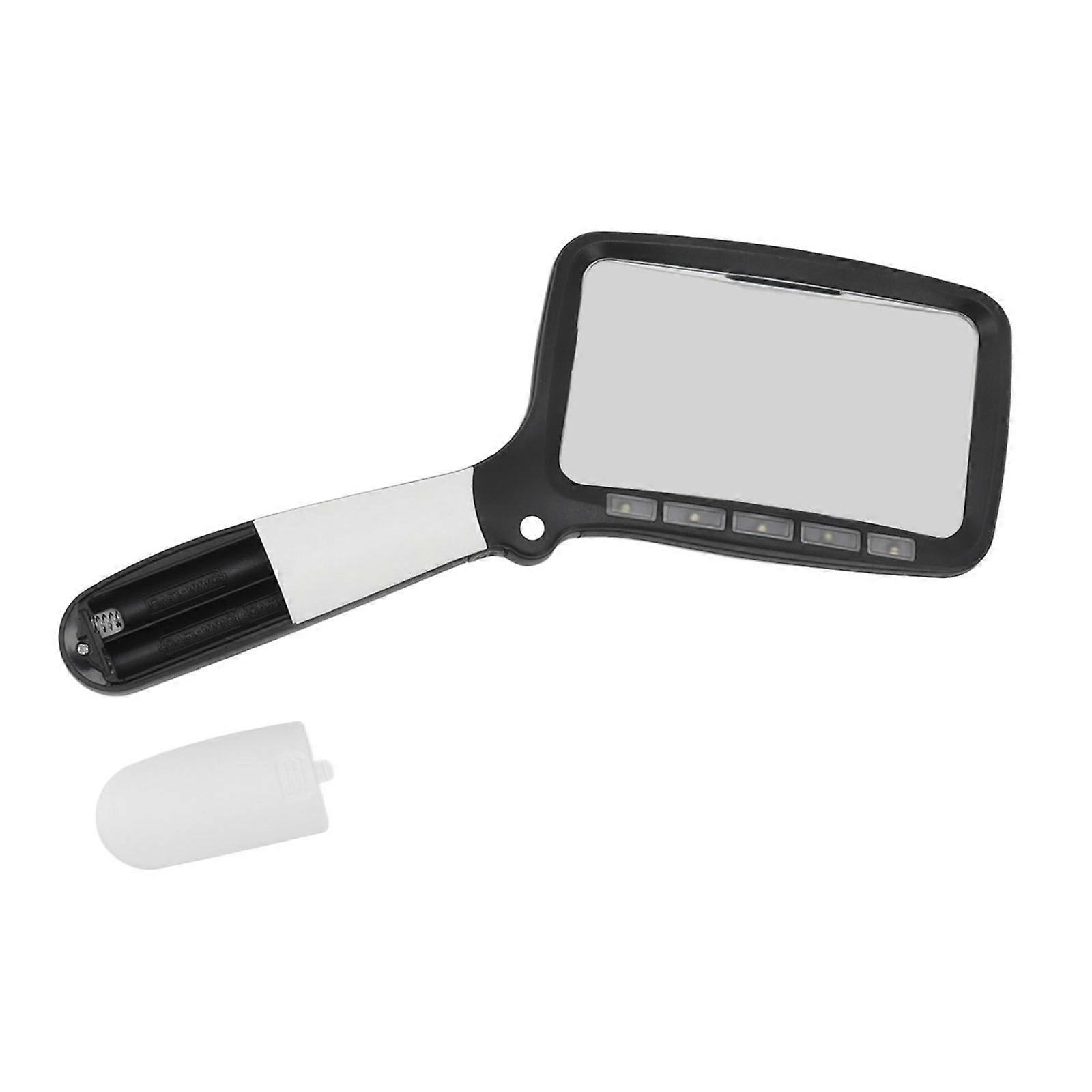 Folding Handheld Magnifiers Glass With Light 5 LEDs 3X Large Rectangle Read