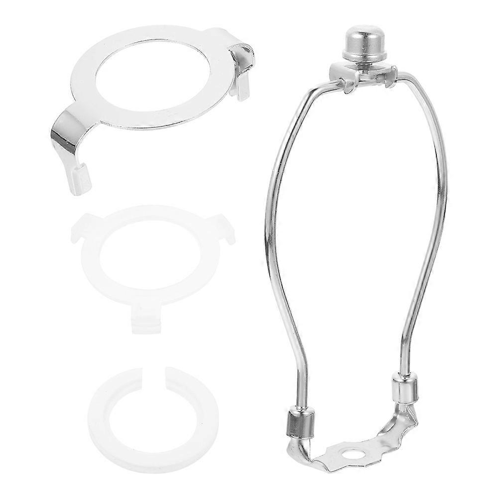 Lampshade Holder with Accessories Silver Metal 3Sets Easy Bulb Replacement for Light Use Lamp Kit