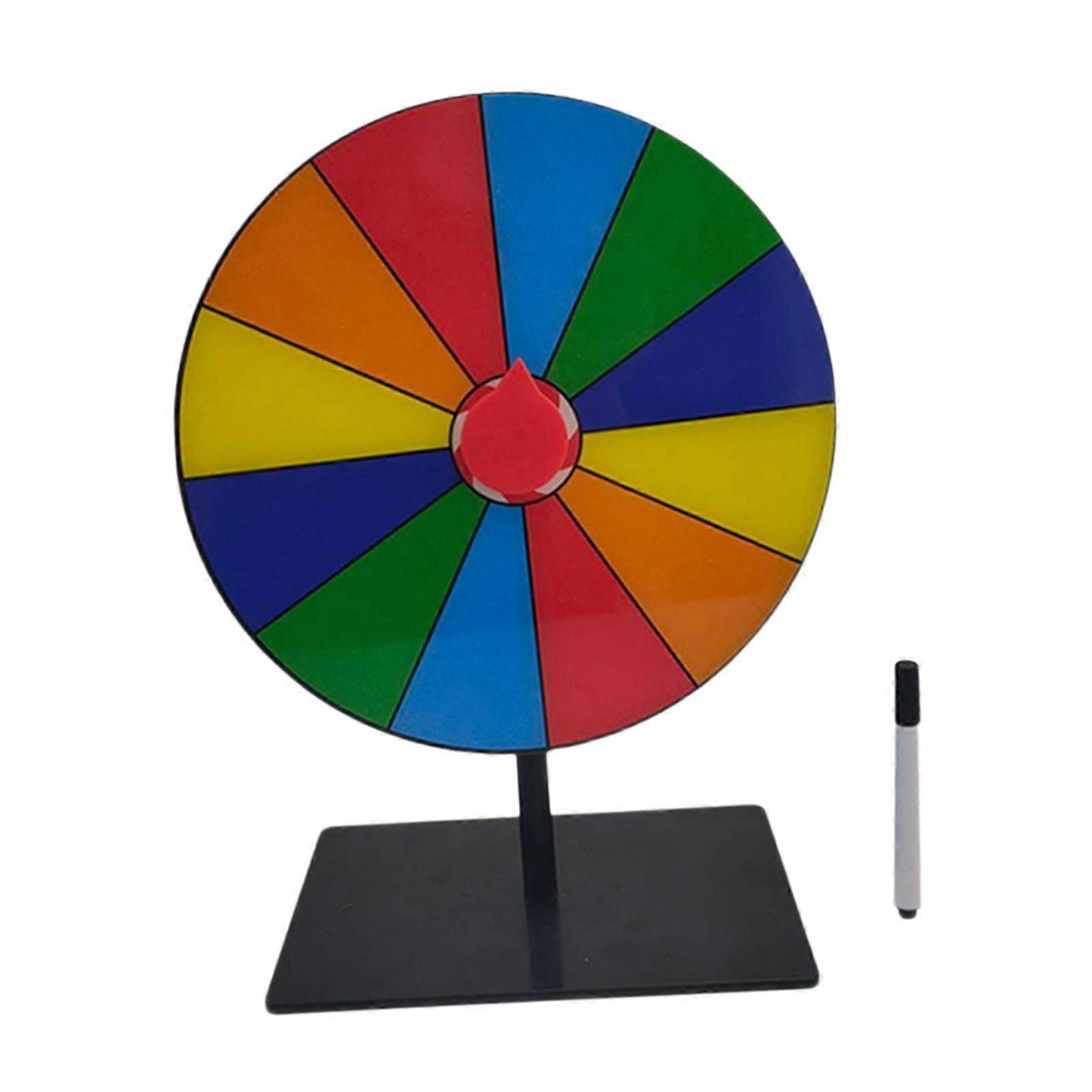 Tabletop Prize Turntable Set with Erasable Pen for Shops Carnival Gatherings 12 grid