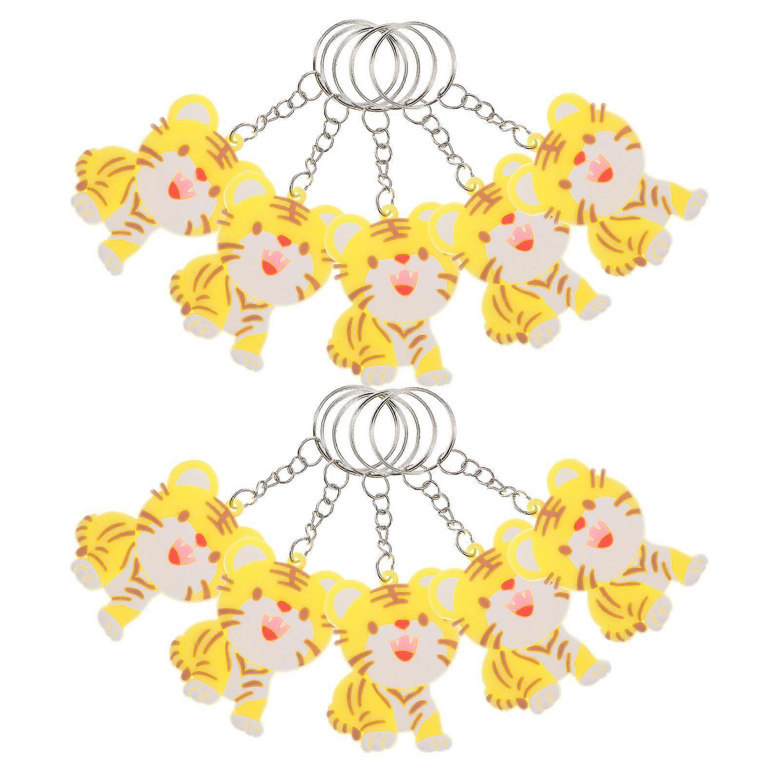 Adorable Tiger Pendant Key Chains Bag Pendants Daily Use 10.00X3.80X0.30CM Organize Keys 21Pack