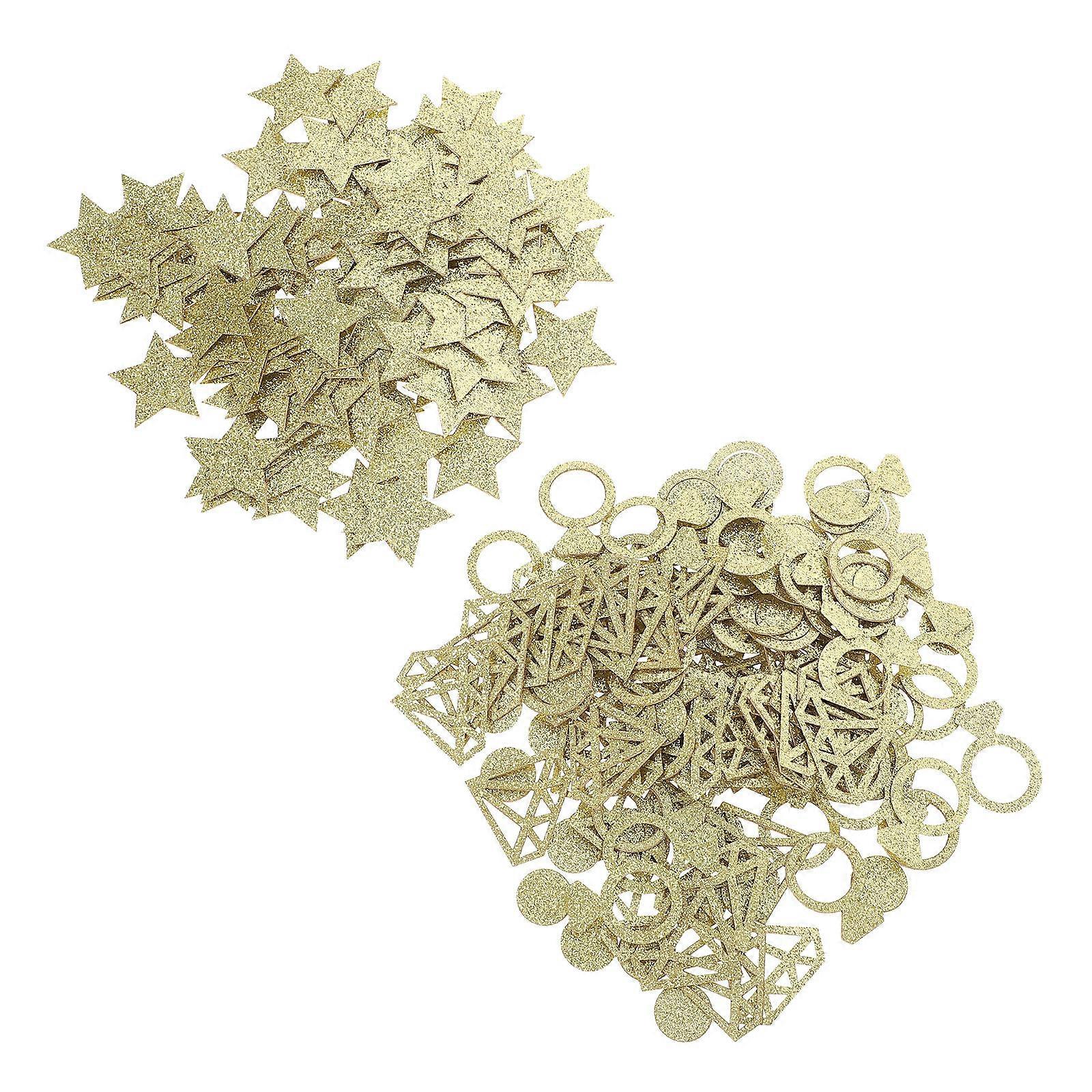 Diamond Ring Confetti Paper Confetti for Decor 8Packs Golden