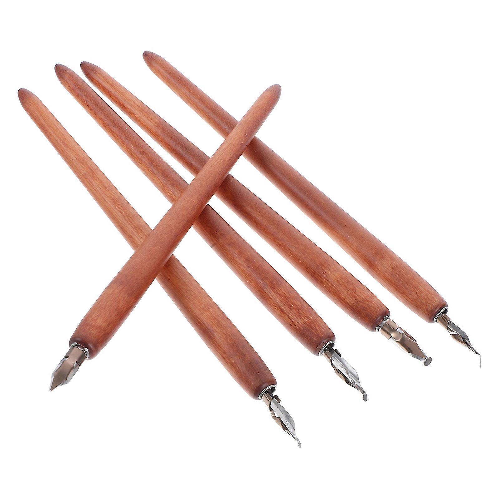 15 Pcs Versatile Wooden Dip Pen Set for Writing and Artistic Drawing Suitable for Classroom Use and Art Creation with Long Cylindrical Design