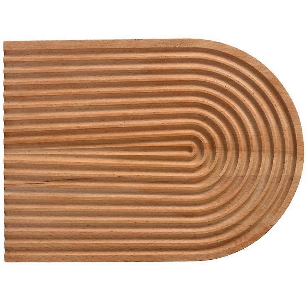 Decorative Tray 2Pcs Exquisitely Carved Wooden Plate For Coffee Table Decoration Light Brown Food Serving Functionality