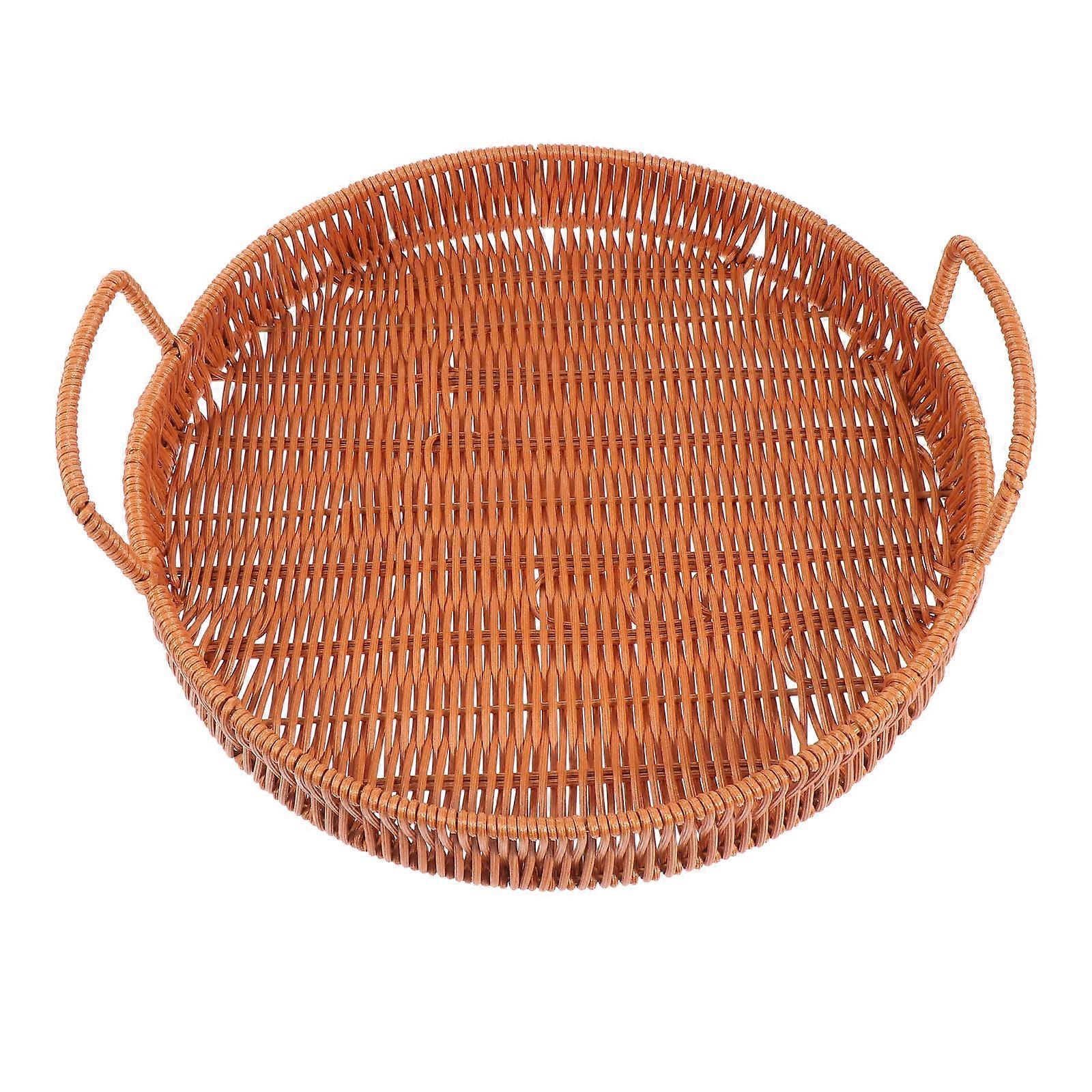 Hand-Woven Fruit Tray for Storage Use 2Pcs Home Kitchen Serving Basket