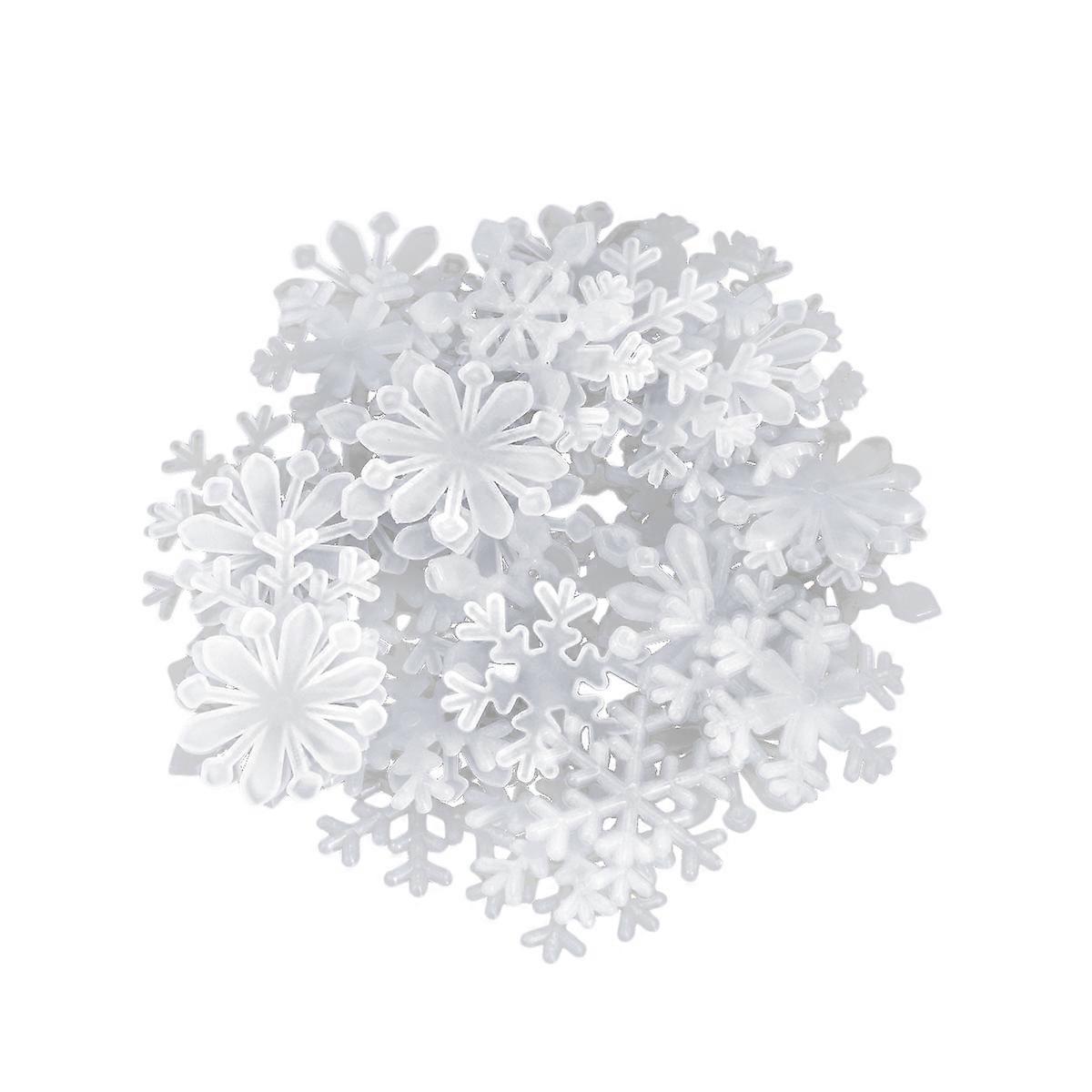 Fluorescent 3D Snowflake Wall Stickers White for Home Decor 150Pcs