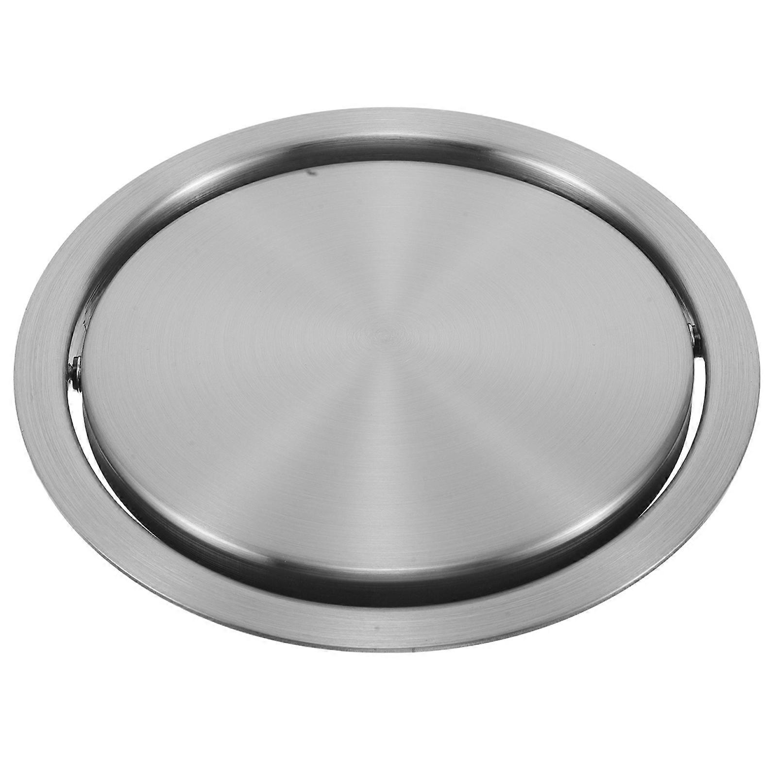 Embedded Trash Bin Cover Round Stainless Steel Lid for 4Pcs Replacement
