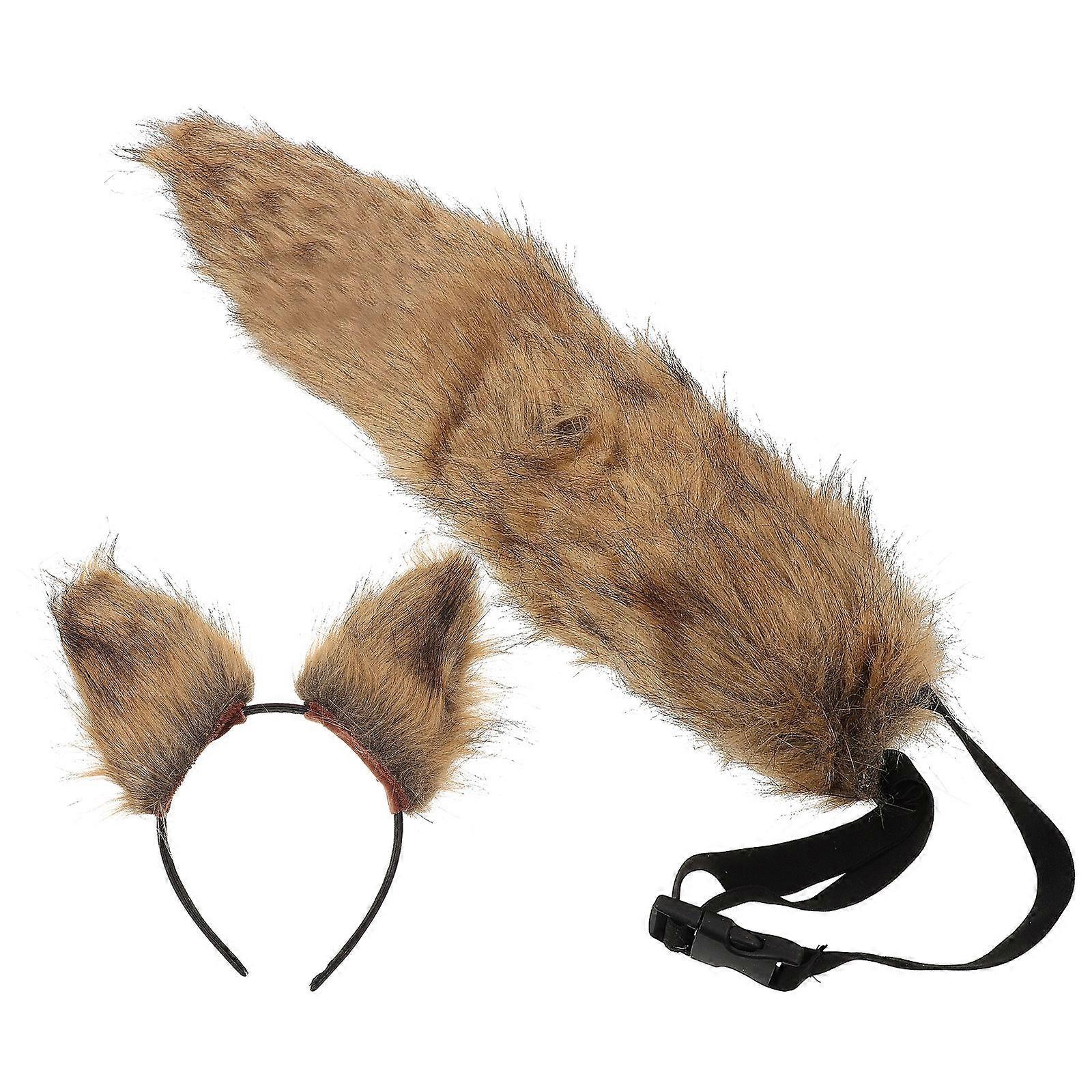 Furry Fox Headband and Tail Set for Cosplay Party 5Sets Costume Props