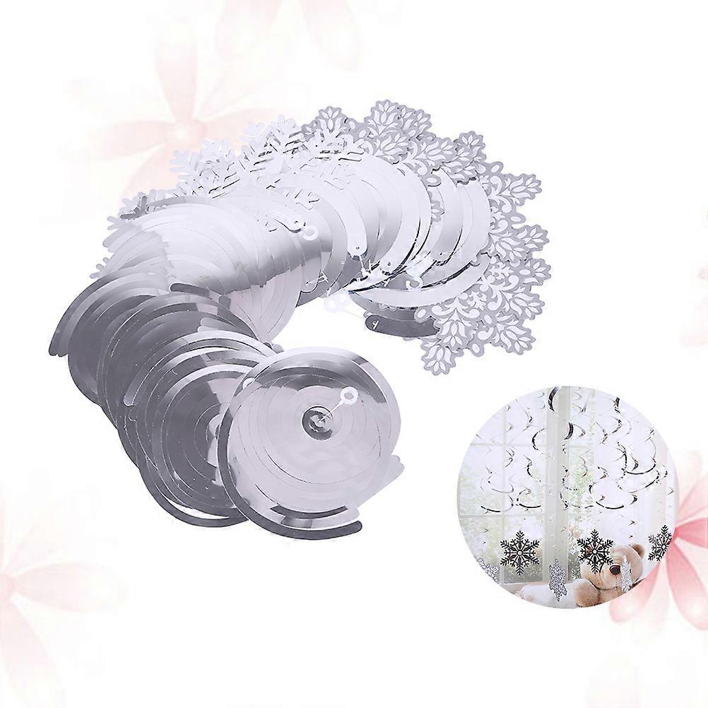 Snowflake Hanging Swirls Decoration for Indoor Party 48Pcs