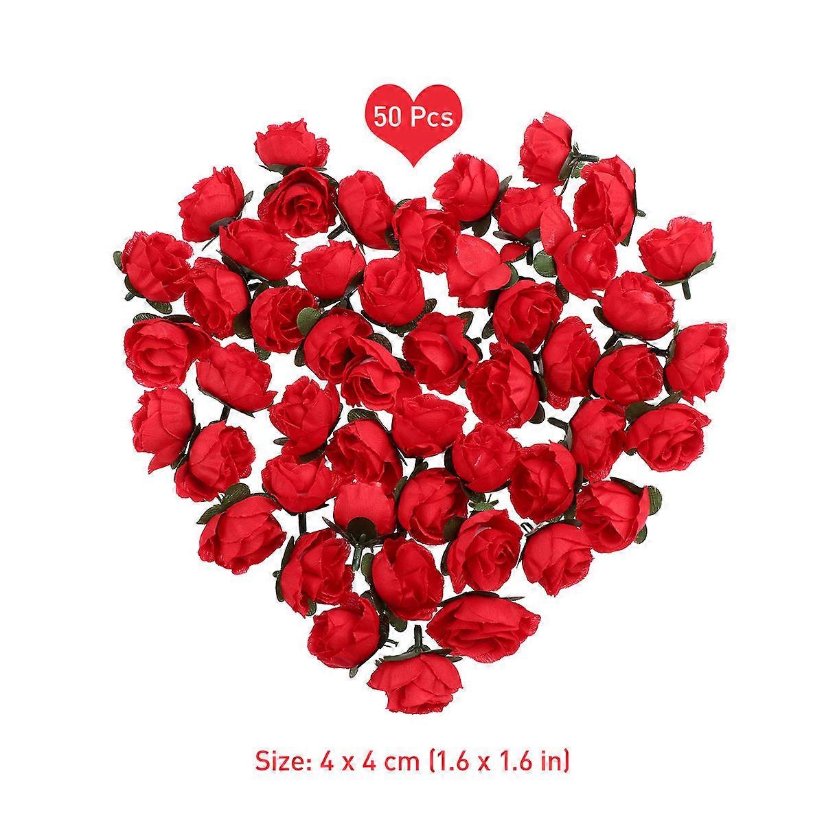 Artificial Rose Wedding Decoration Silk Rose Head for Event Use 2Pcs