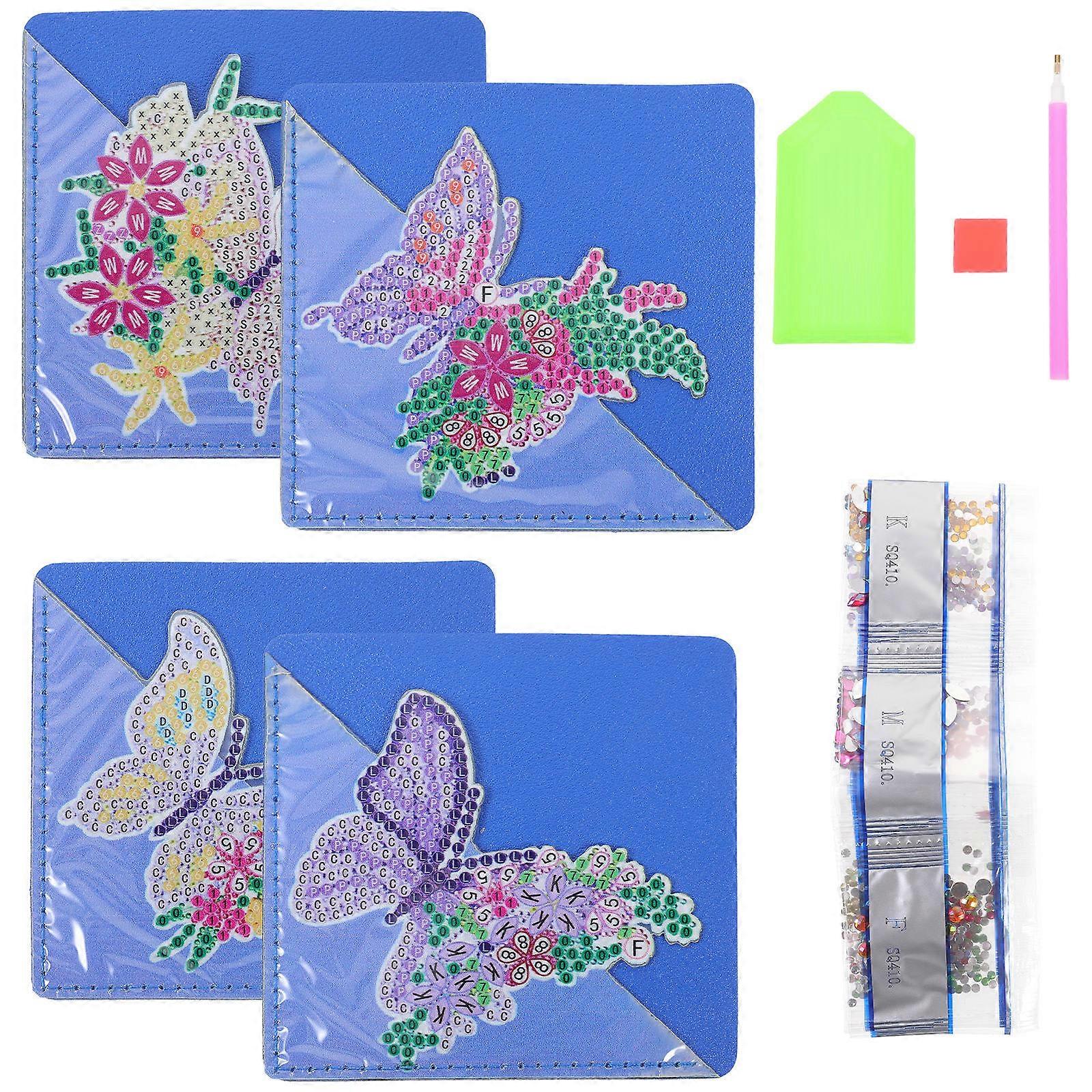 Diamond Bookmarks Purple Arts Corner Page Markers 4Sets for Decor