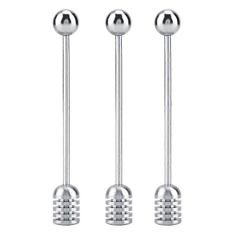 Silver Stainless Steel Honey Stirring Stick for Mixing Use 6Pcs Set
