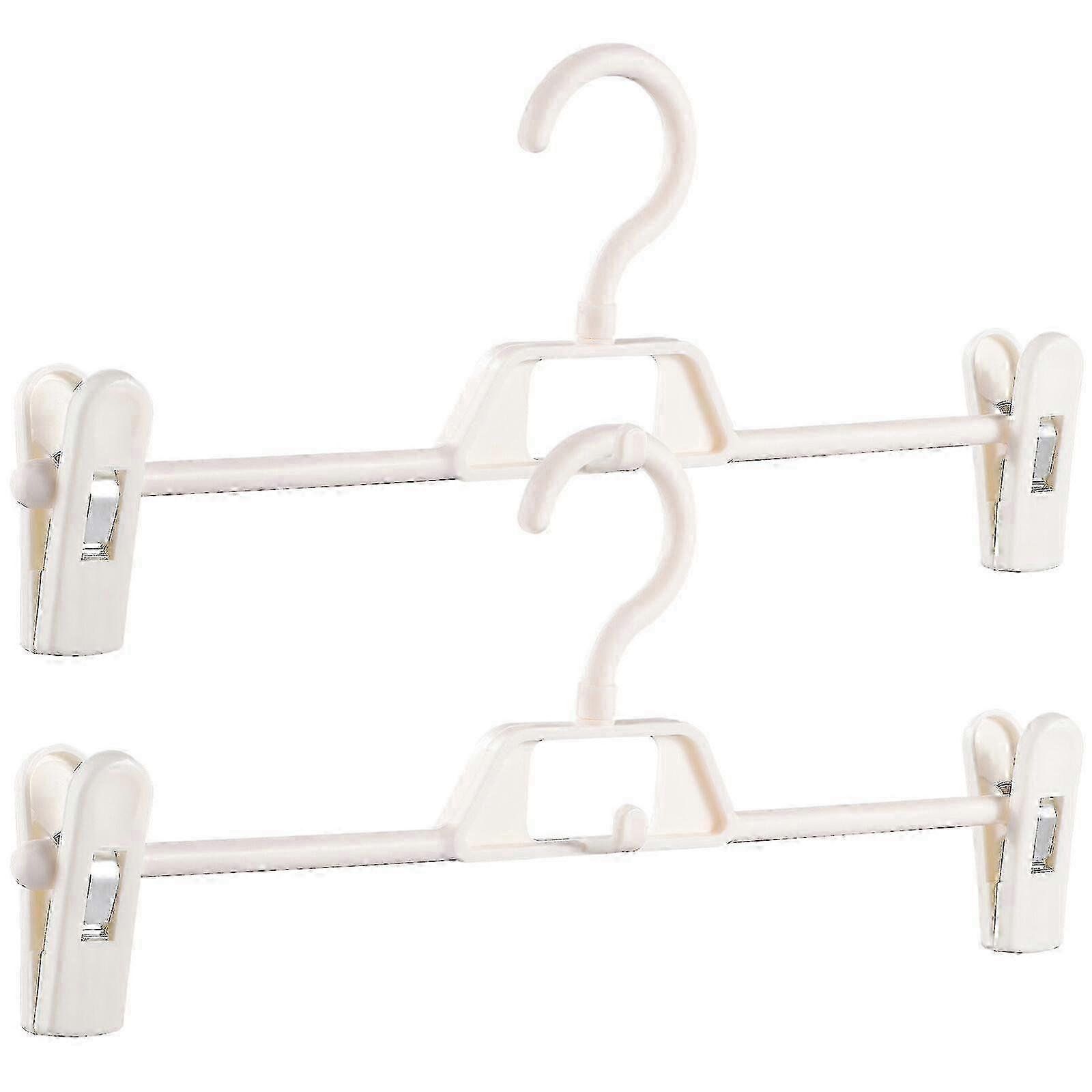 2025 10 Pack Stackable Plastic Hangers with Adjustable Clips for Trousers, Skirts, Jeans