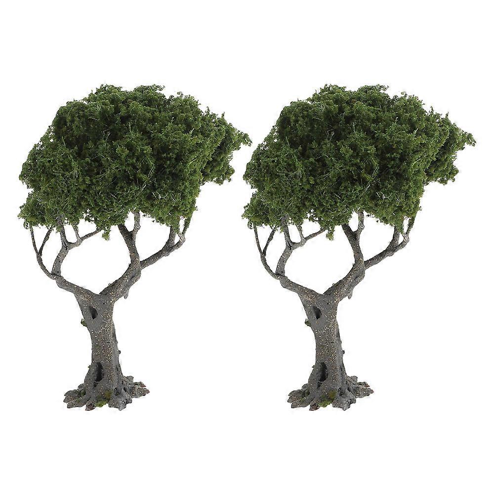 Plastic Model Trees Miniature Set for Decoration 4Pcs Green Landscape Trees