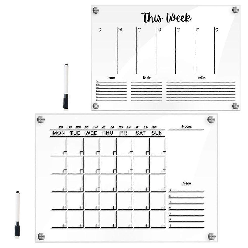 Transparent Acrylic Memo Board for Wall Hanging 4Sets Practical Use