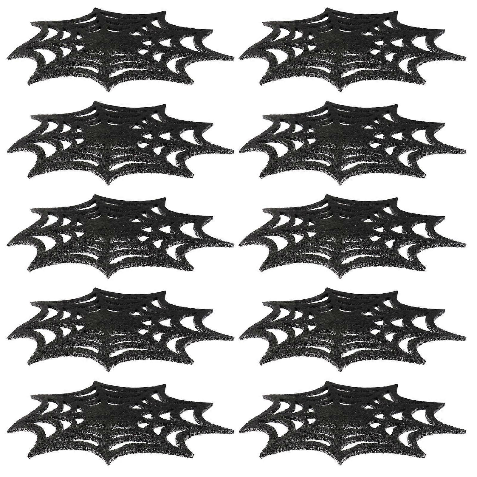 Halloween Table Coasters Spider Web Placemats for Decoration 30Pcs Set