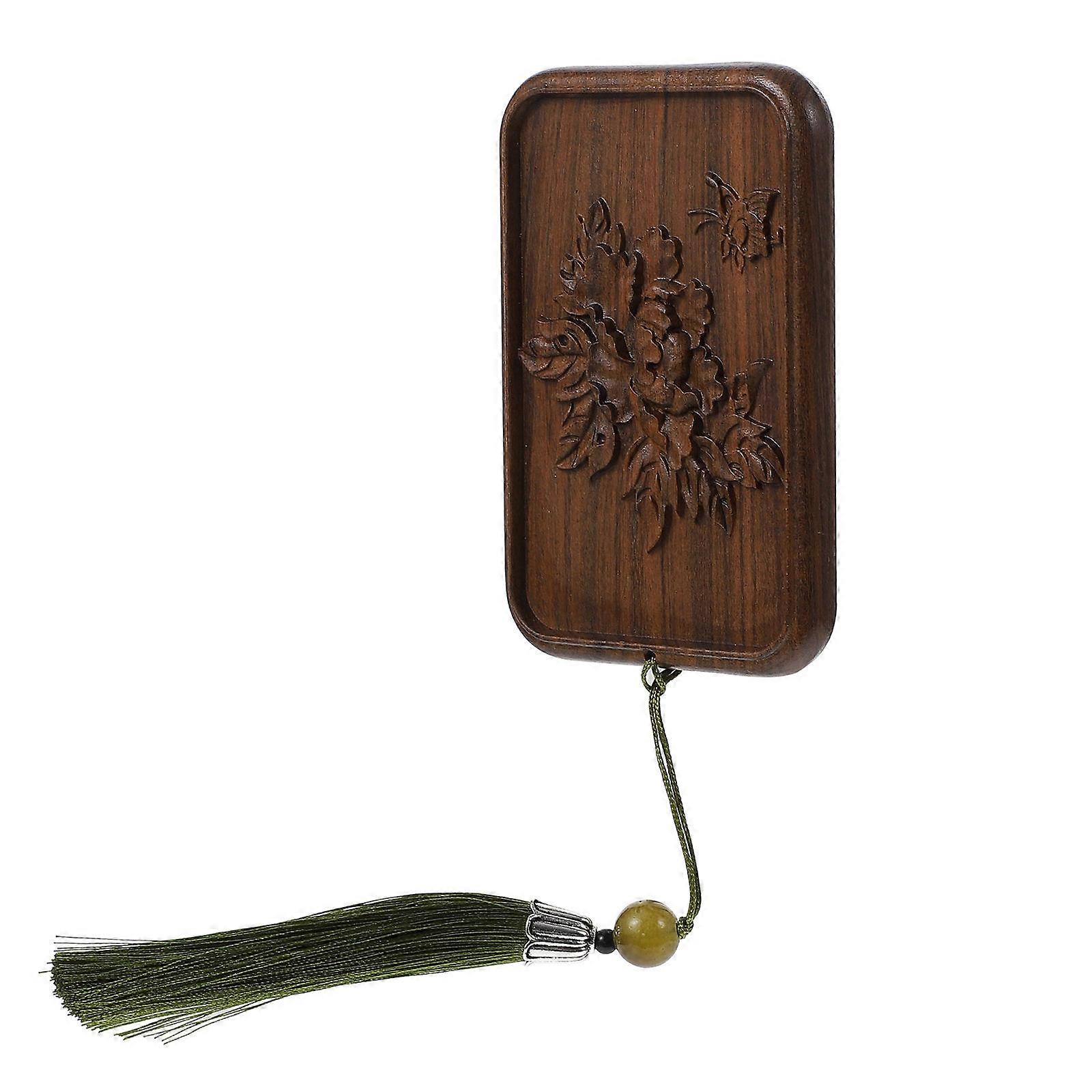 Makeup Mirror Wooden Makeup Mirror with Tassel Pendant 2Pcs Creative Tool