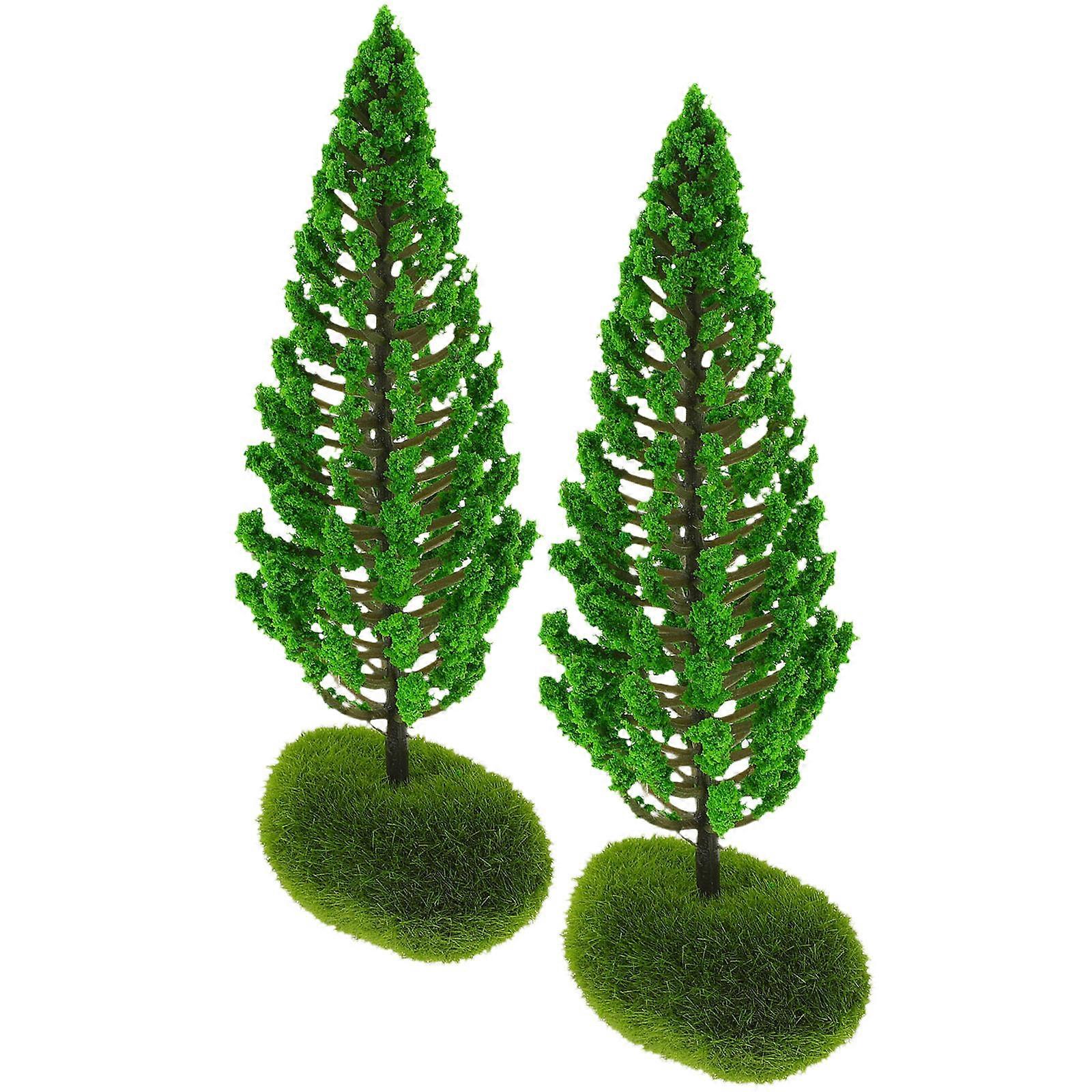 Model Trees Miniature Diorama Trees for Decoration 6Pcs Green Plastic