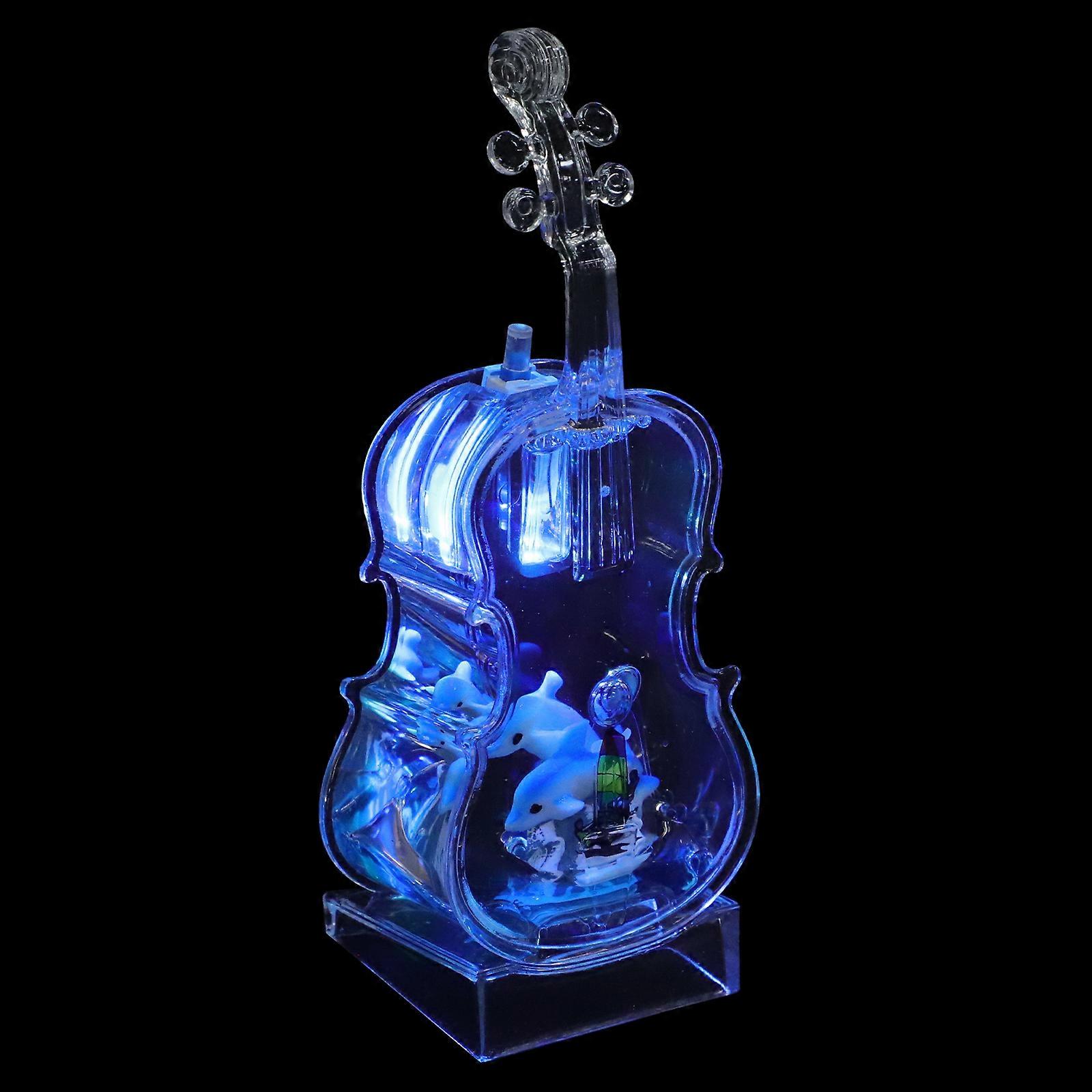 Luminous Violin Ornament Mini Acrylic Violin Model for Decor 2Pcs