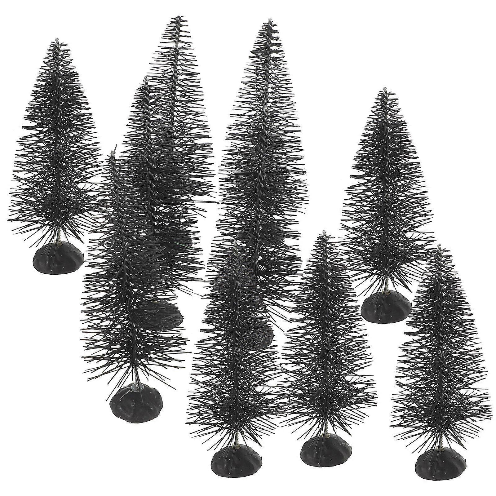 Halloween Small Trees Model for Decoration 50Pcs Black Spooky Trees