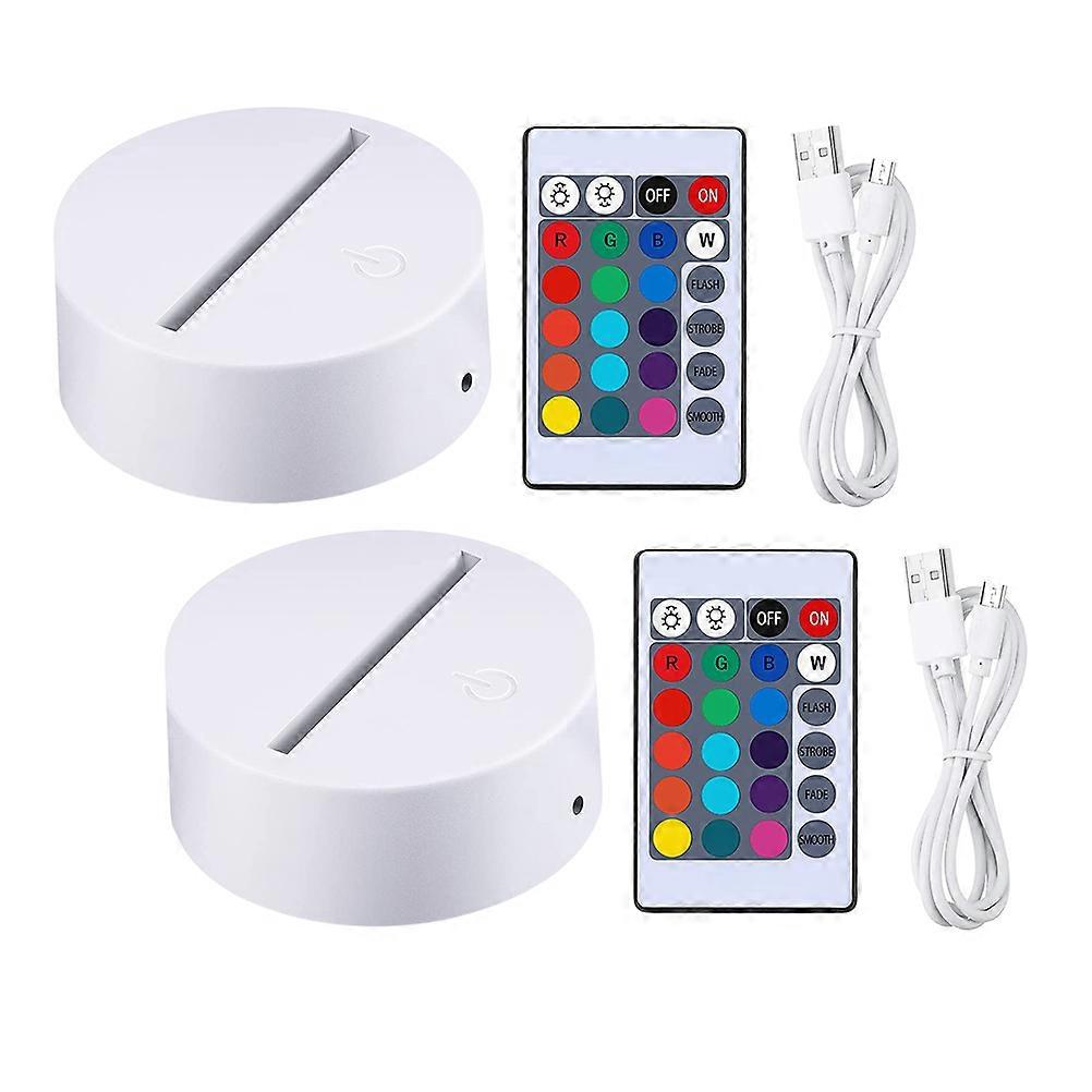 Multicolor Led Light Display Night Light Display Stand Bedroom Decoration White 8.5x8.5cm Changing 2 Sets