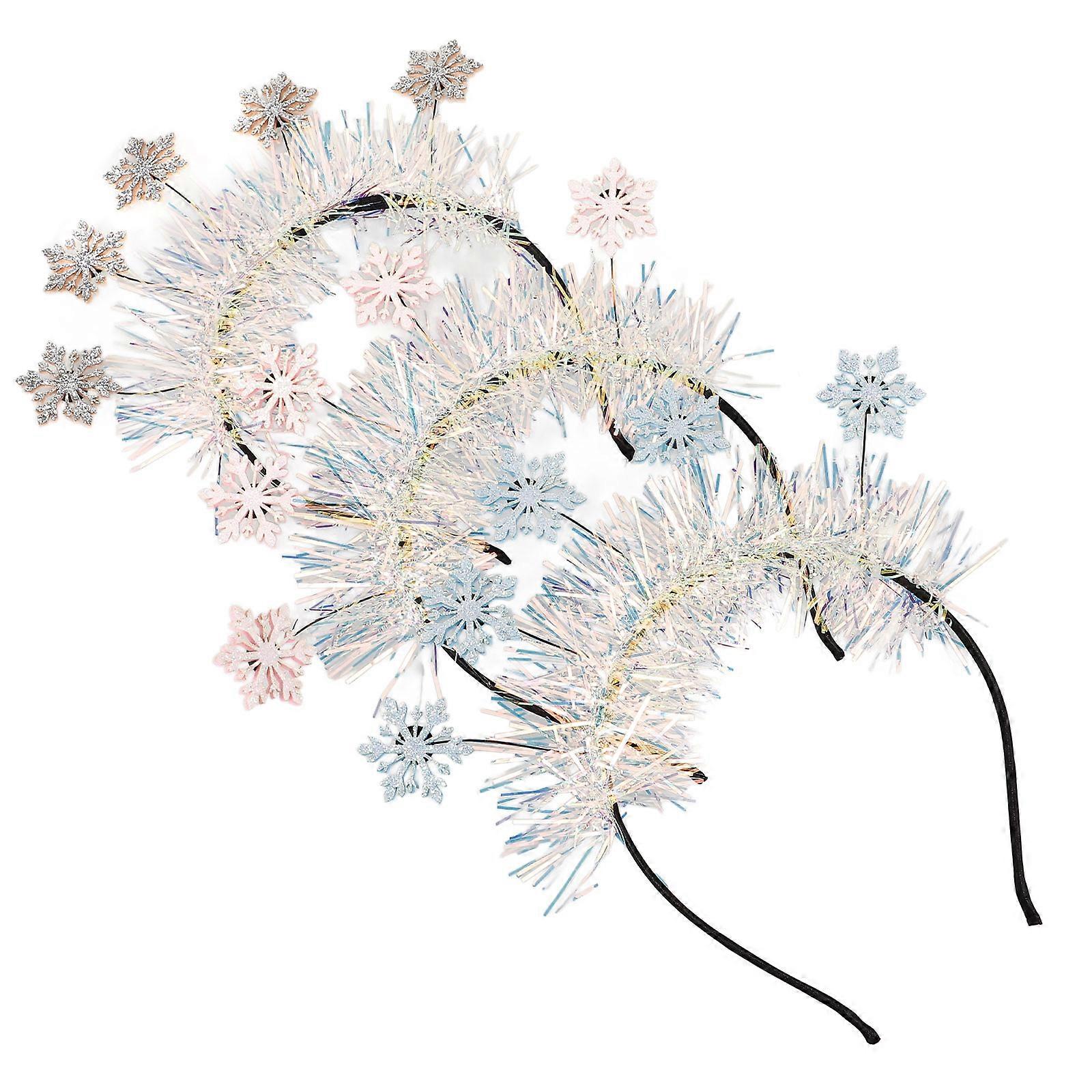 Snowflake Hairband For Christmas Party And Masquerade Events Assorted Color 9Pcs Charming Hair Clasp