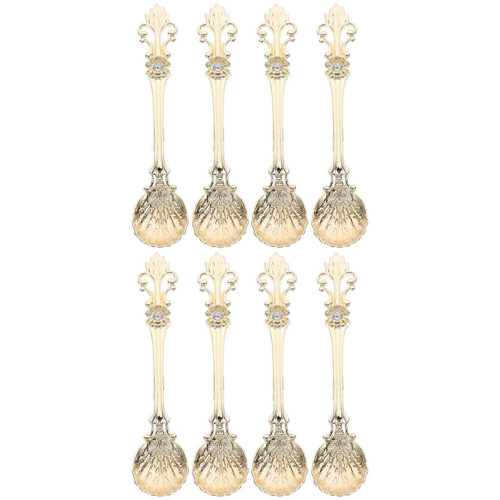 16Pcs Coffee Spoons for Mixing Golden Zine-Alloy Shaped