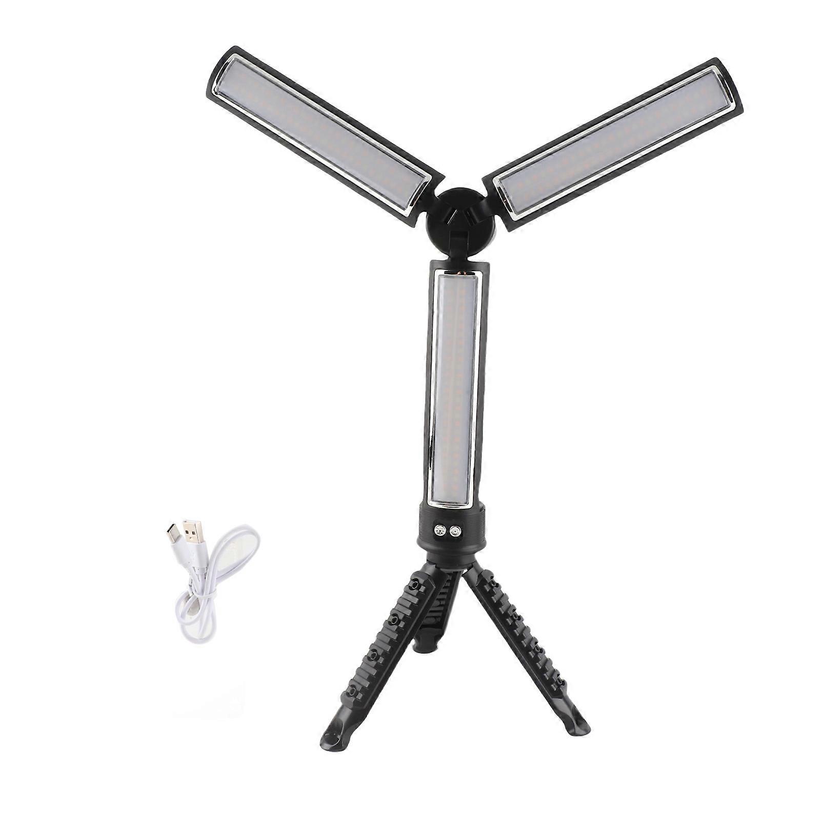 LED Foldable Rechargeable Work Light with Stand, Portable Multifunctional Repair Lamp Type C Cable Included