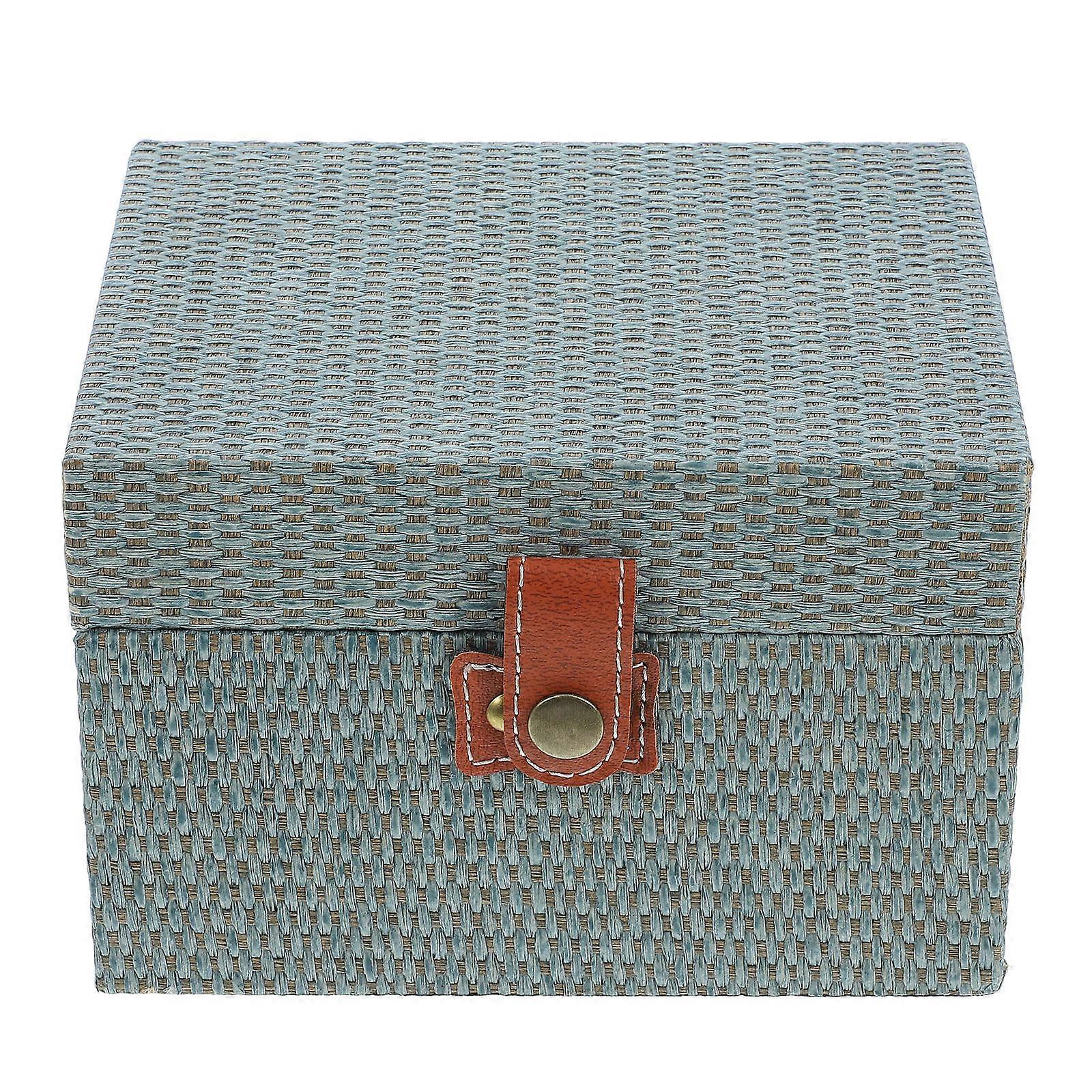 Wooden Keepsake Box Storage 2Pcs for Home Use Jewelry Organization with Minimalist Design and Blue Material
