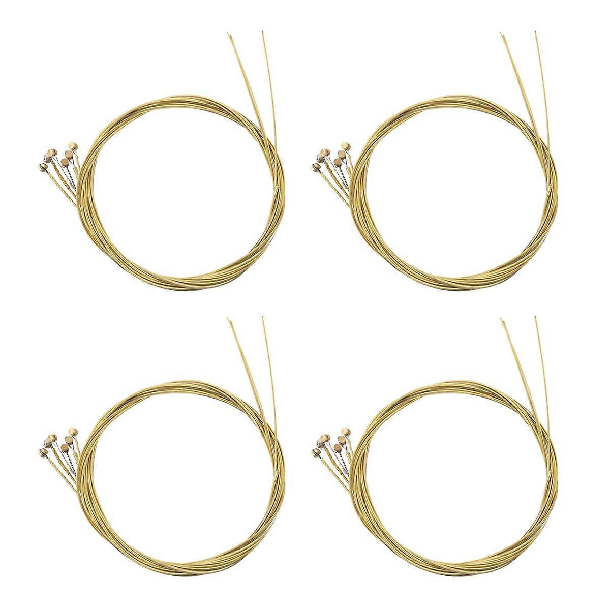 6 Pcs Steel Strings Replacement for Acoustic Guitar Silver+Brass