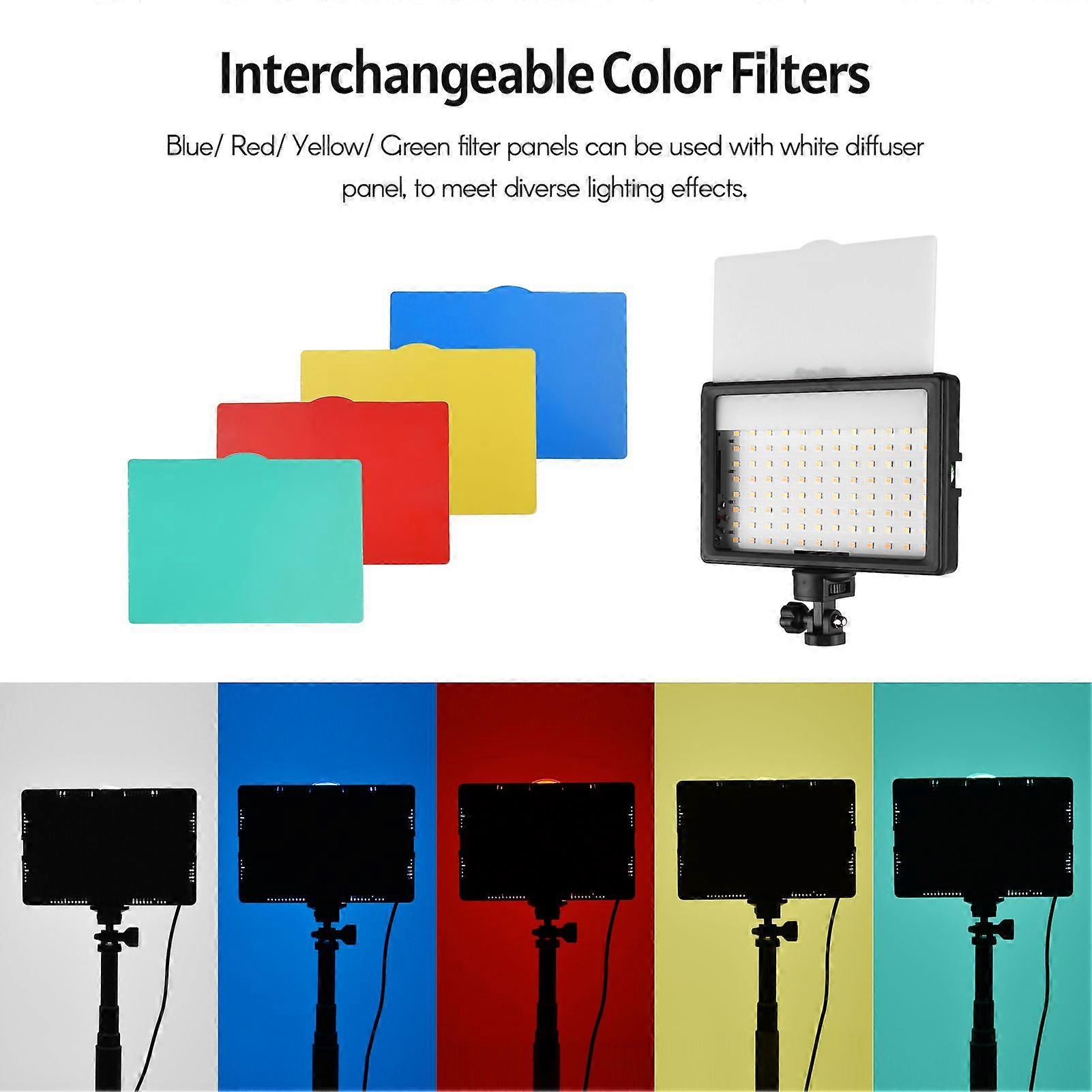 Andoer 2pcs USB LED Video Light Kit Photography Lighting 3200K-5500K 120pcs Beads 14-level Dimmable with 148cm/58in Adjustable Height Tripod Stand 5pc