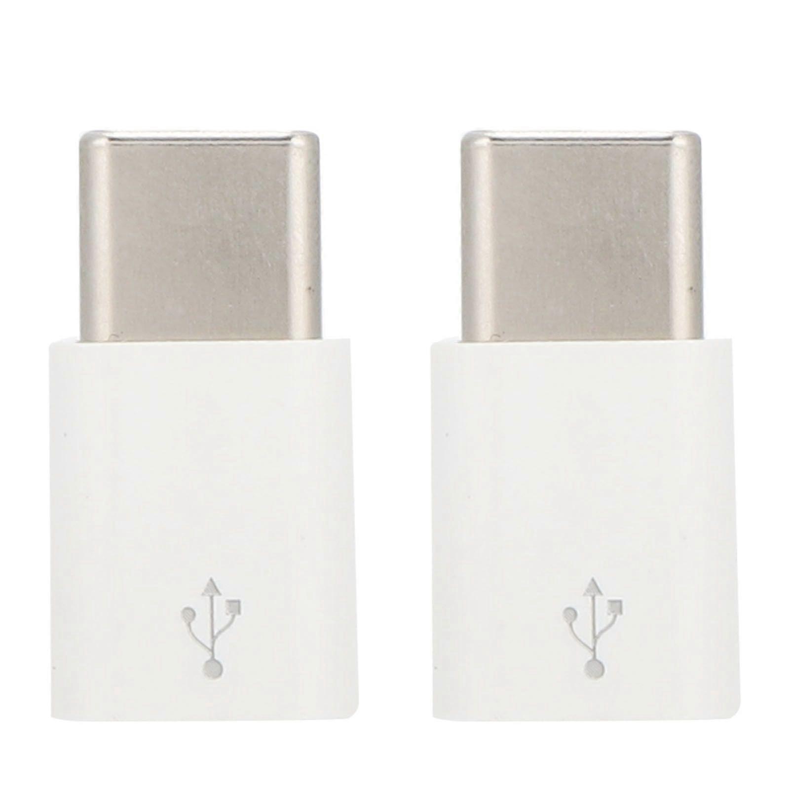 2Pcs Adapter Micro to TypeC Plug Play Great Compatibility Conversion Head for Data Transfer Charging