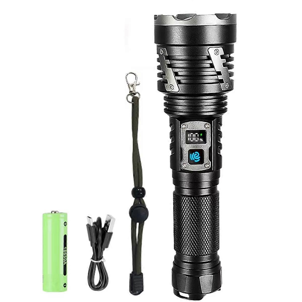 XHP360 Most Powerful LED Flashlight USB Rechargeable Lamp,B