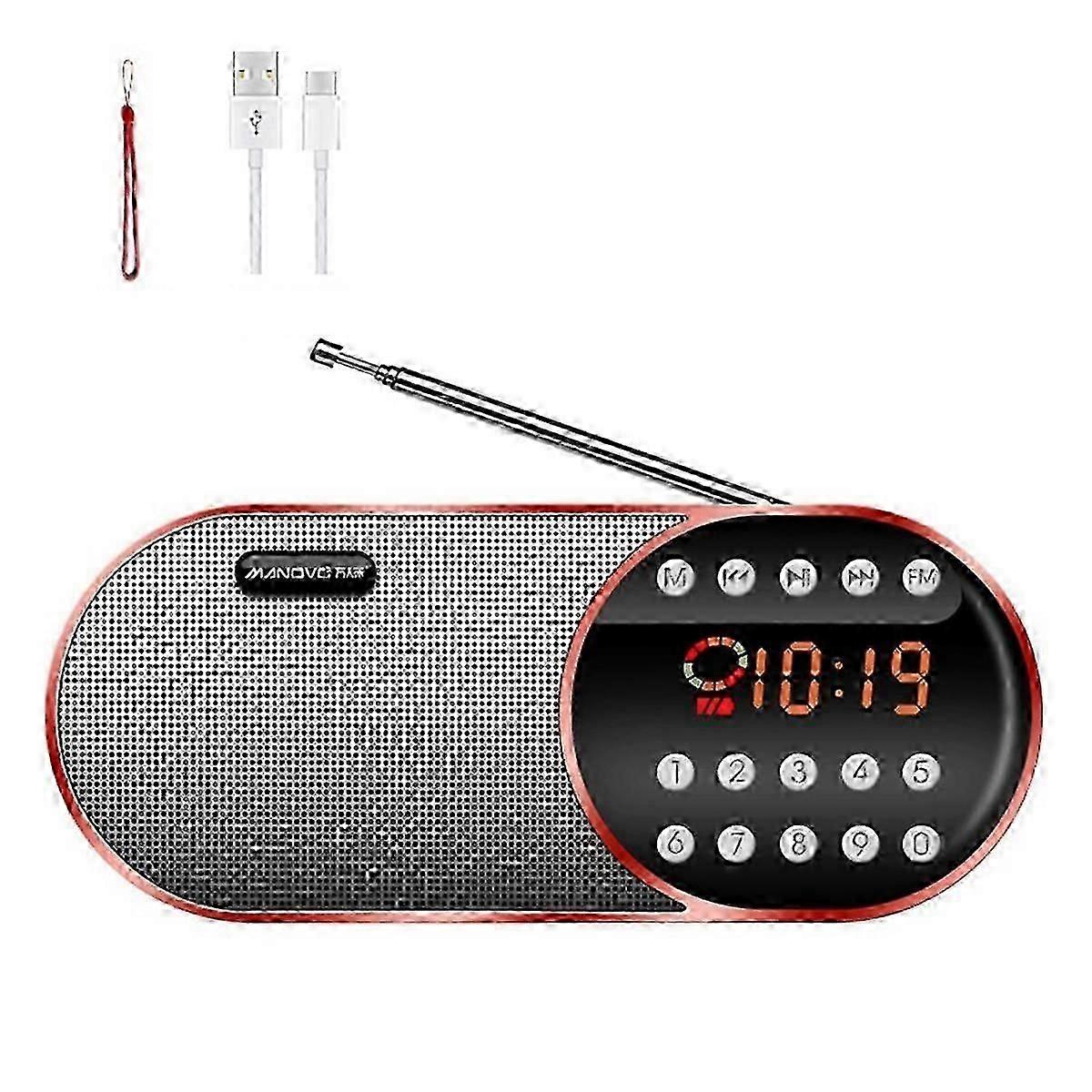 MANOVO Multi-Function FM Radio Walkman with Bluetooth Speaker and USB Playback for UK