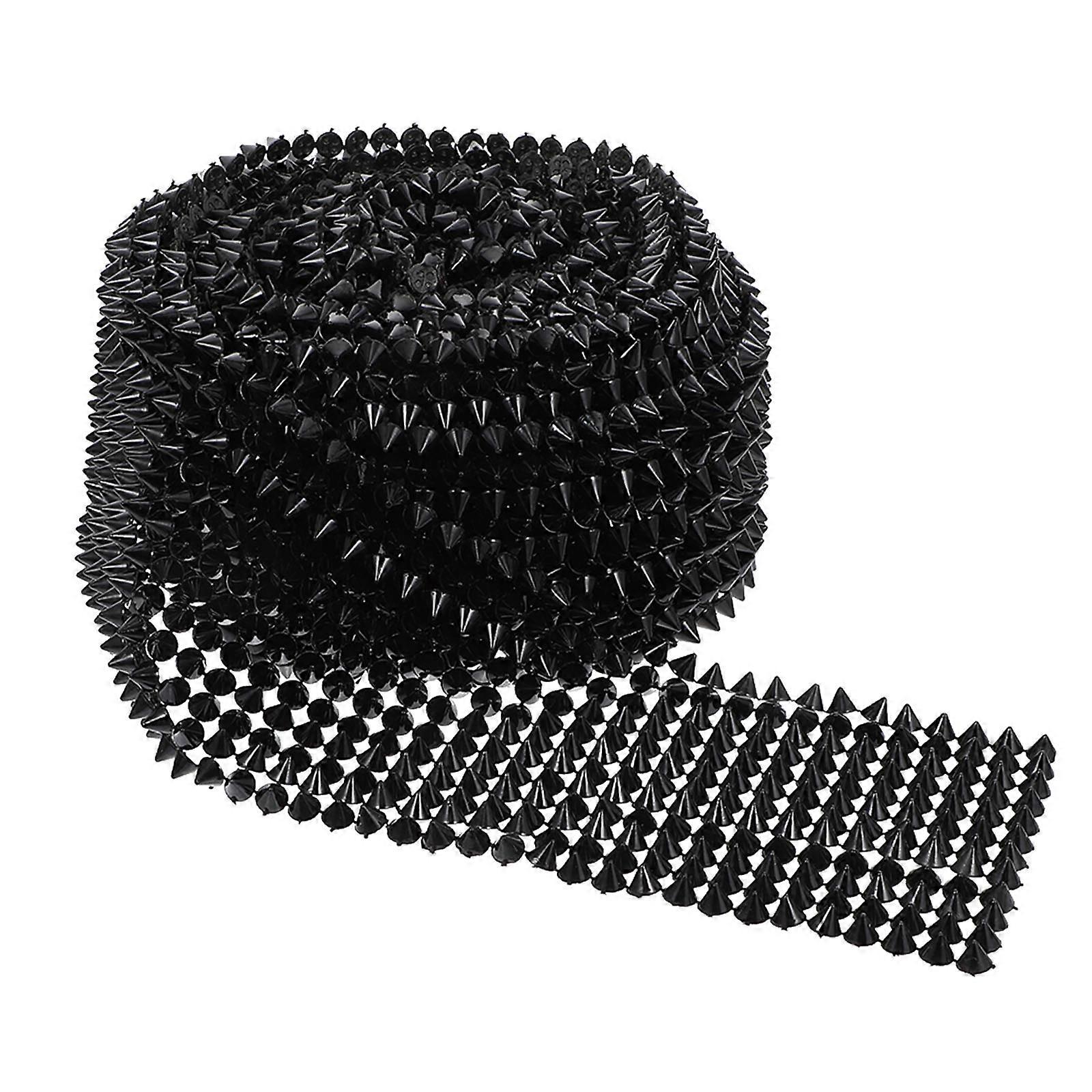 Imitated Rivet Decor Black Plastic Row Drill DIY Accessory Durable Non-Fading for DIY