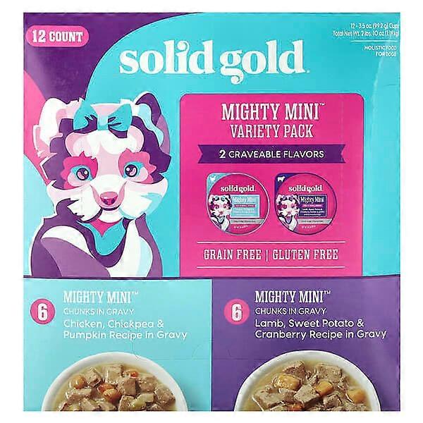 Solid Gold, Mighty MiniÃÂ¢ÃÂÃÂ¢ Variety Pack, For Toy & Small Breed Dogs, 12 Count, 3.5 oz (99 g) Each