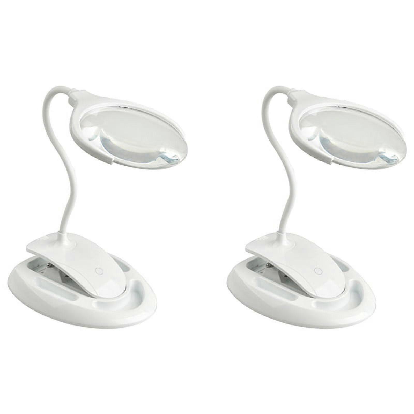 2X Handheld Magnifier 3X 8X Illuminated Desk Table LED Lamp Magnifying Glass Rechargeable Magnifier with Light