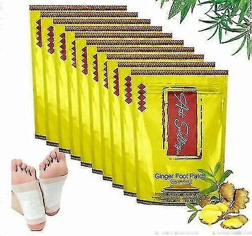 10pcs Anti Swelling Ginger Detoxing Patch Tongluo Foot Patch