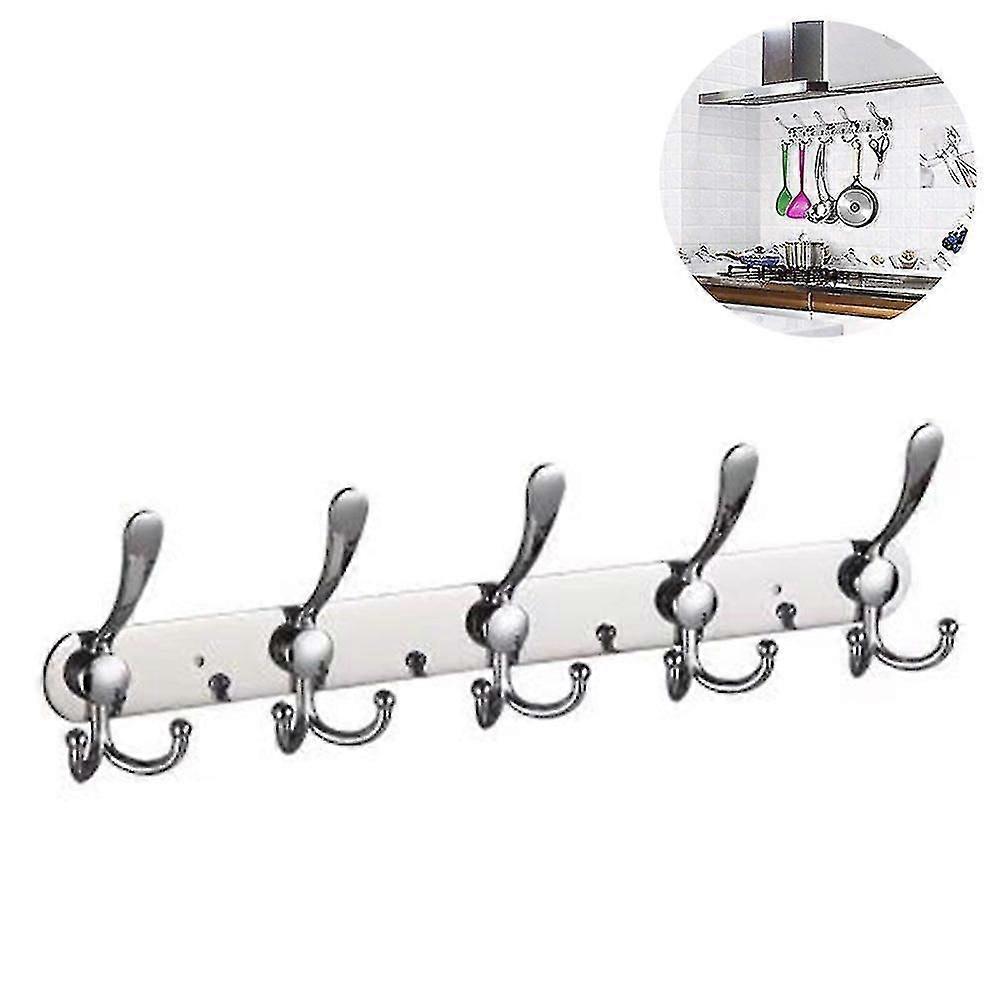 Coat Rack Wall Mounted ,5 Tri Hooks For Hanging Coats