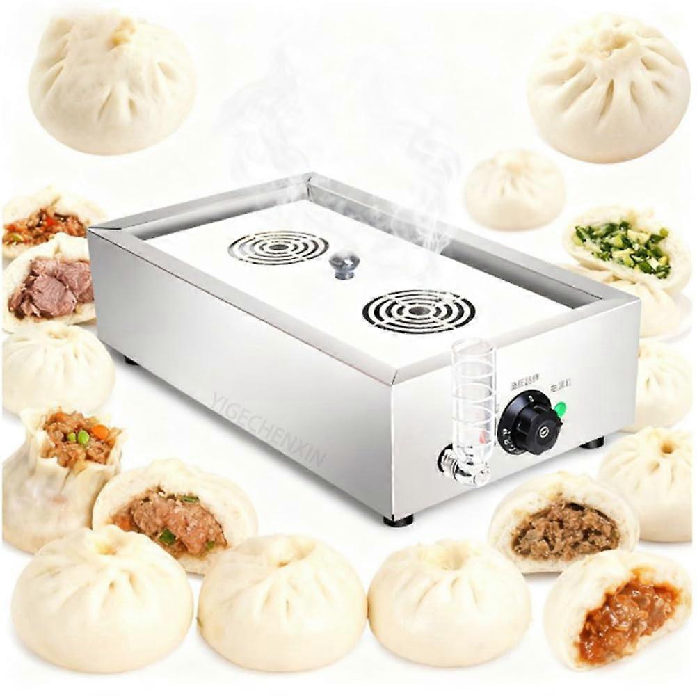 Steamed Bun Machine 2Hole Electric Table Steamer With Auto PowerOff 30110 C Temperature Control For Buns And Veggies