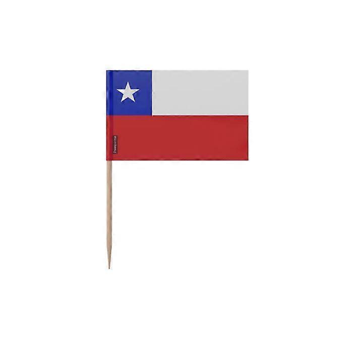 Chilean Flag Toothpicks - 12 cm - 100 pieces - Adhesive plastic - Bamboo stick - Pixelforma