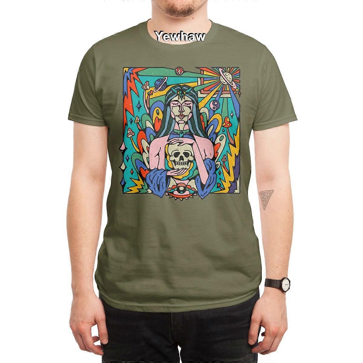 SUBSCONSCIOUSLY T-Shirt psychedelic mystical surreal stained glass vibrant skull