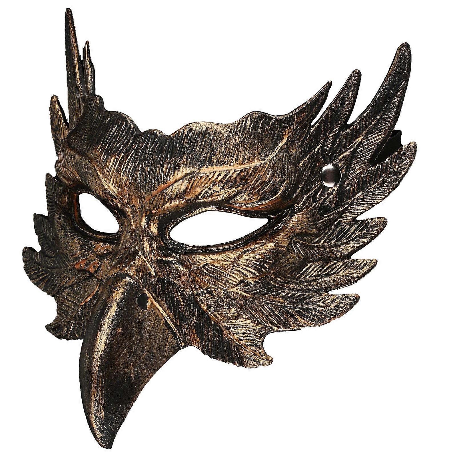 Halloween Hawks Mask For Costume Parties And Cosplay Event Adjustable Strap Soft Materials Party Accessory  copper