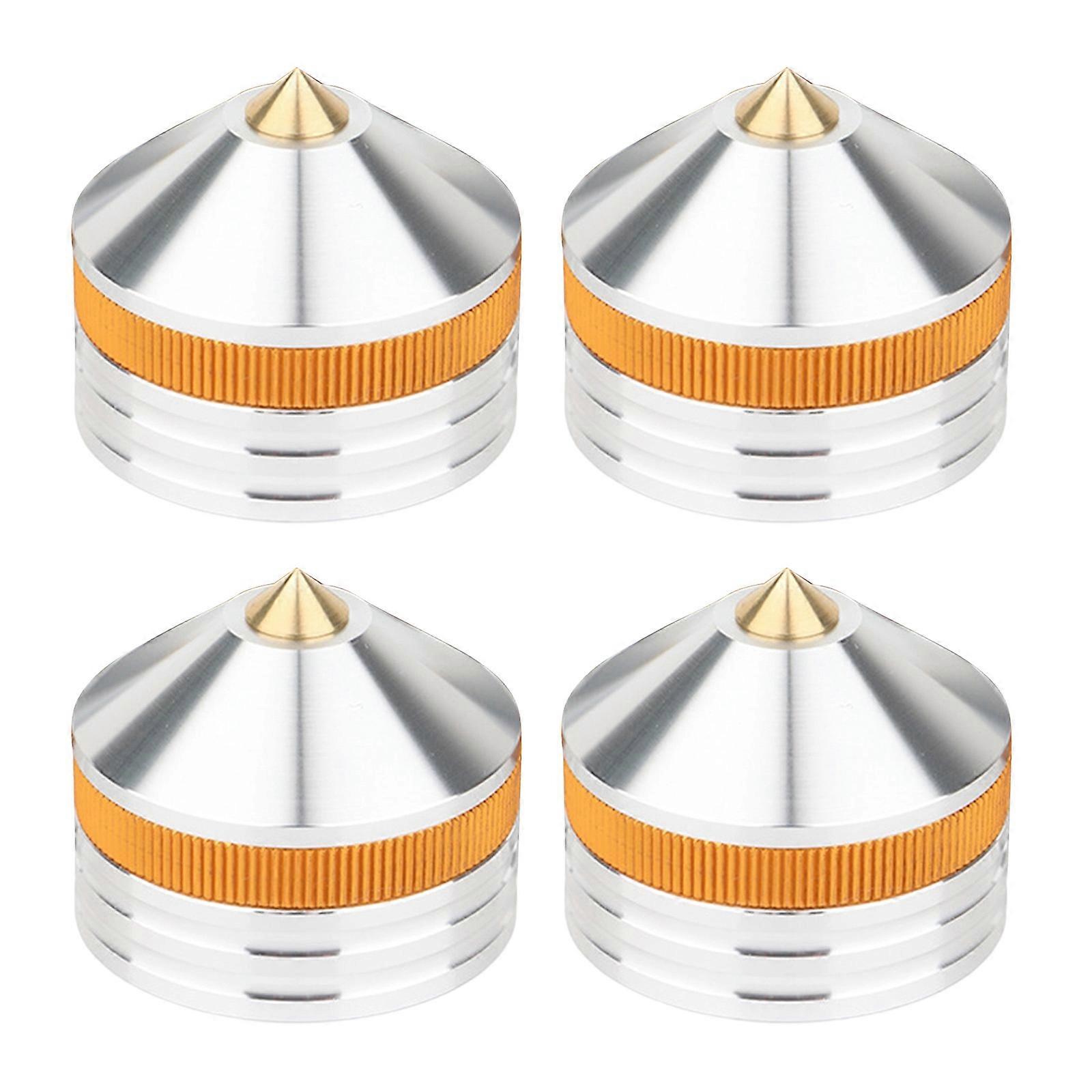 Adjustable Spring Loaded Aluminum Speaker Stand Feet Anti Vibration Pads Speaker Stand Feet  Silver